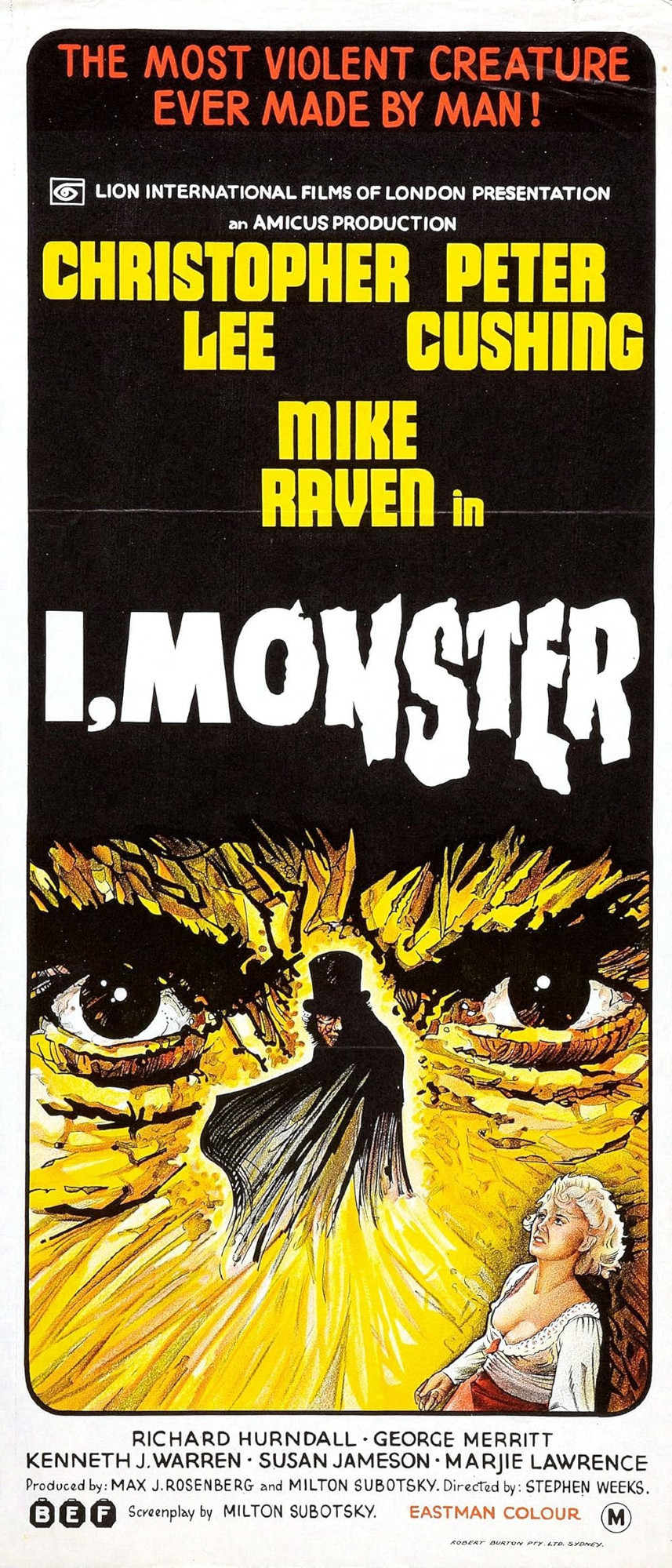 official poster for I, Monster (Stephen Weeks, 1971)