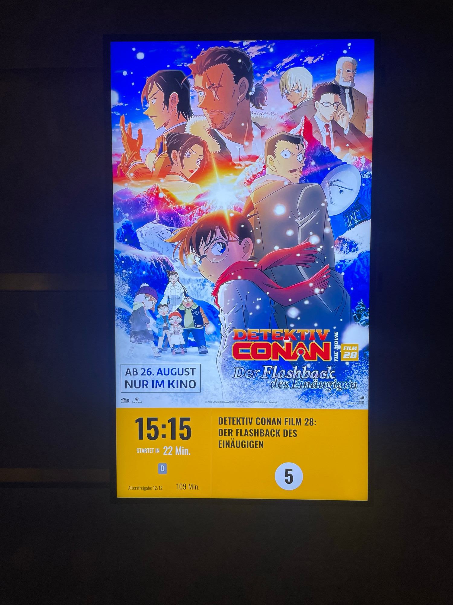 Picture of the German movie poster for Detective Conan movie 28: The One-Eyed Flashback, 2025, Guillaume Babey