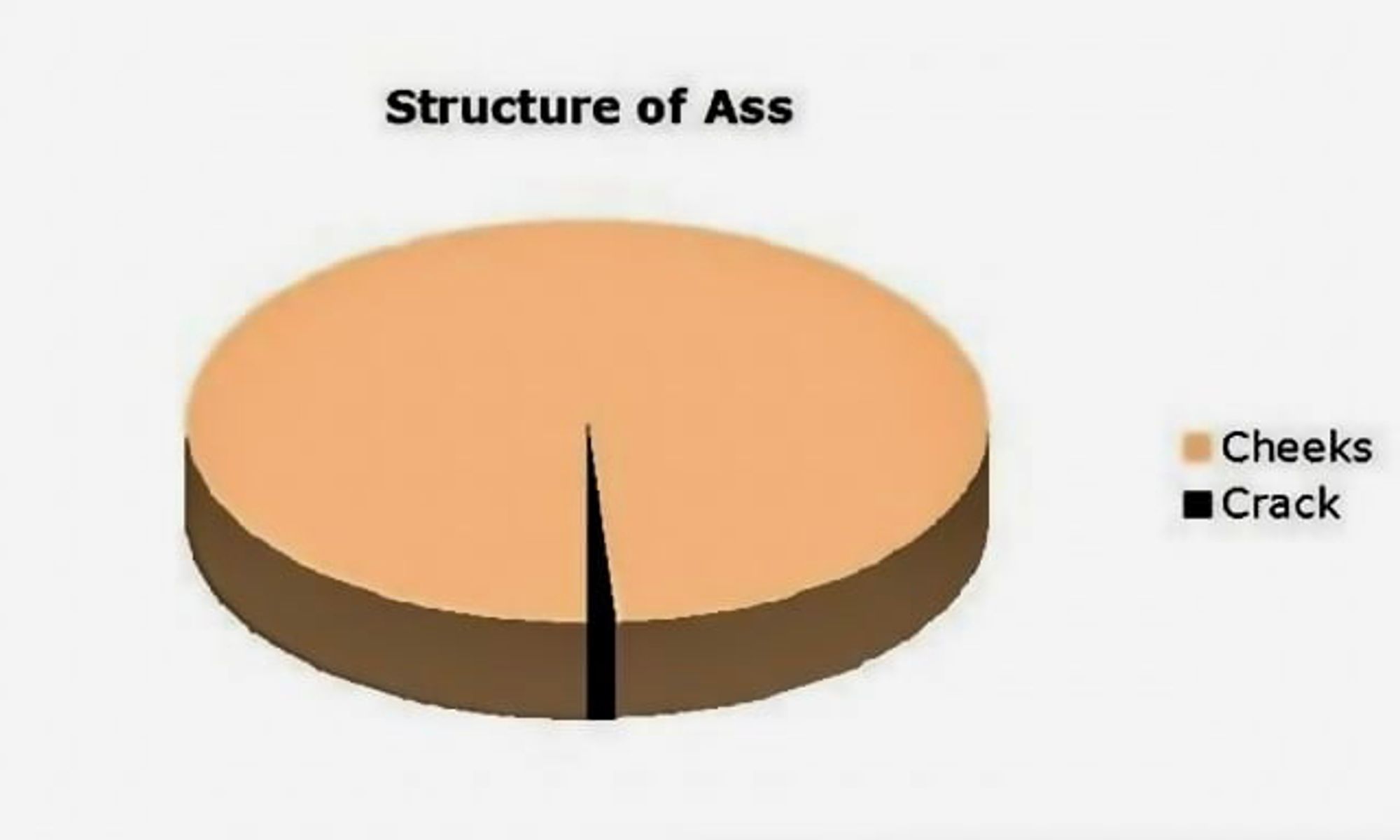 A pie chart ' structure of ass'

99% : cheeks
1% : crack