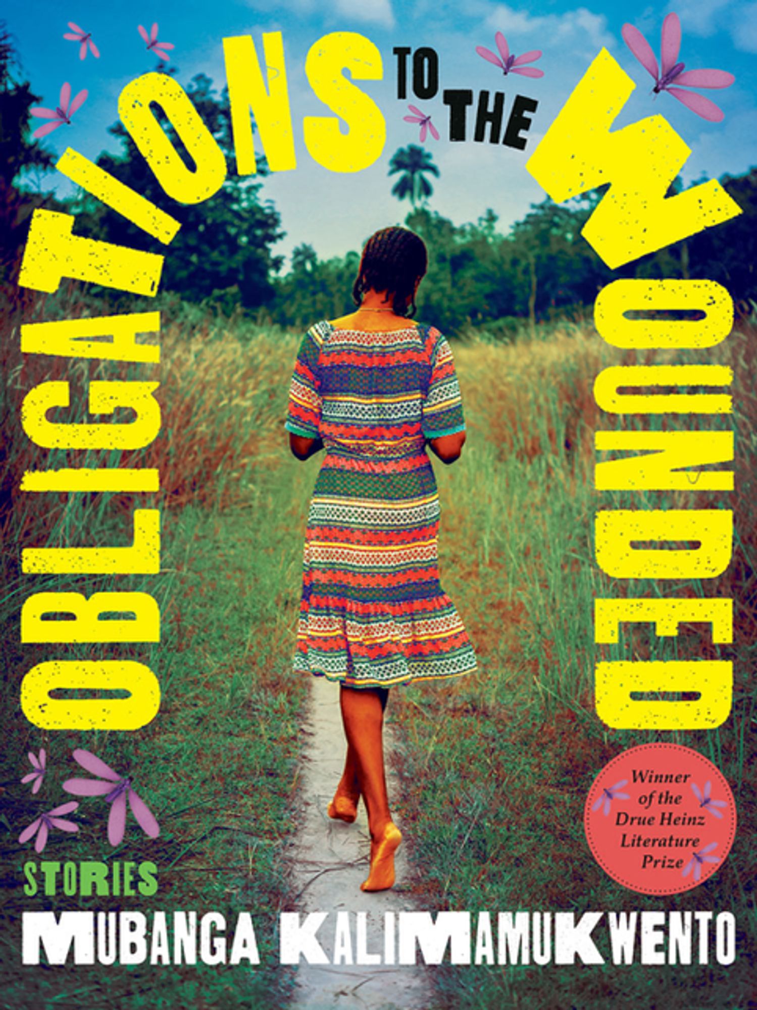 Cover: A Black woman or older girl in a colourful striped dress walking away from the camera on a path through grass, with title text arching above her.