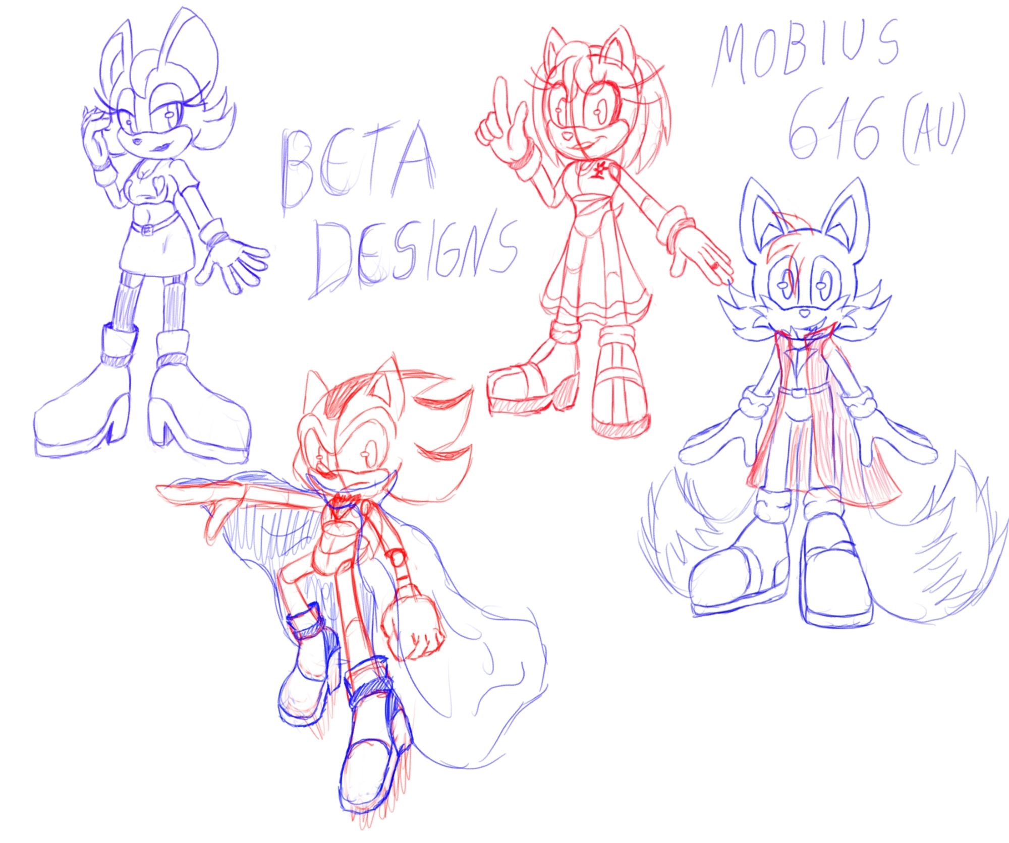 Rouge and Amy are more mature and have become mothers, Tails has become a scientist, and Shadow has become a vigilante.