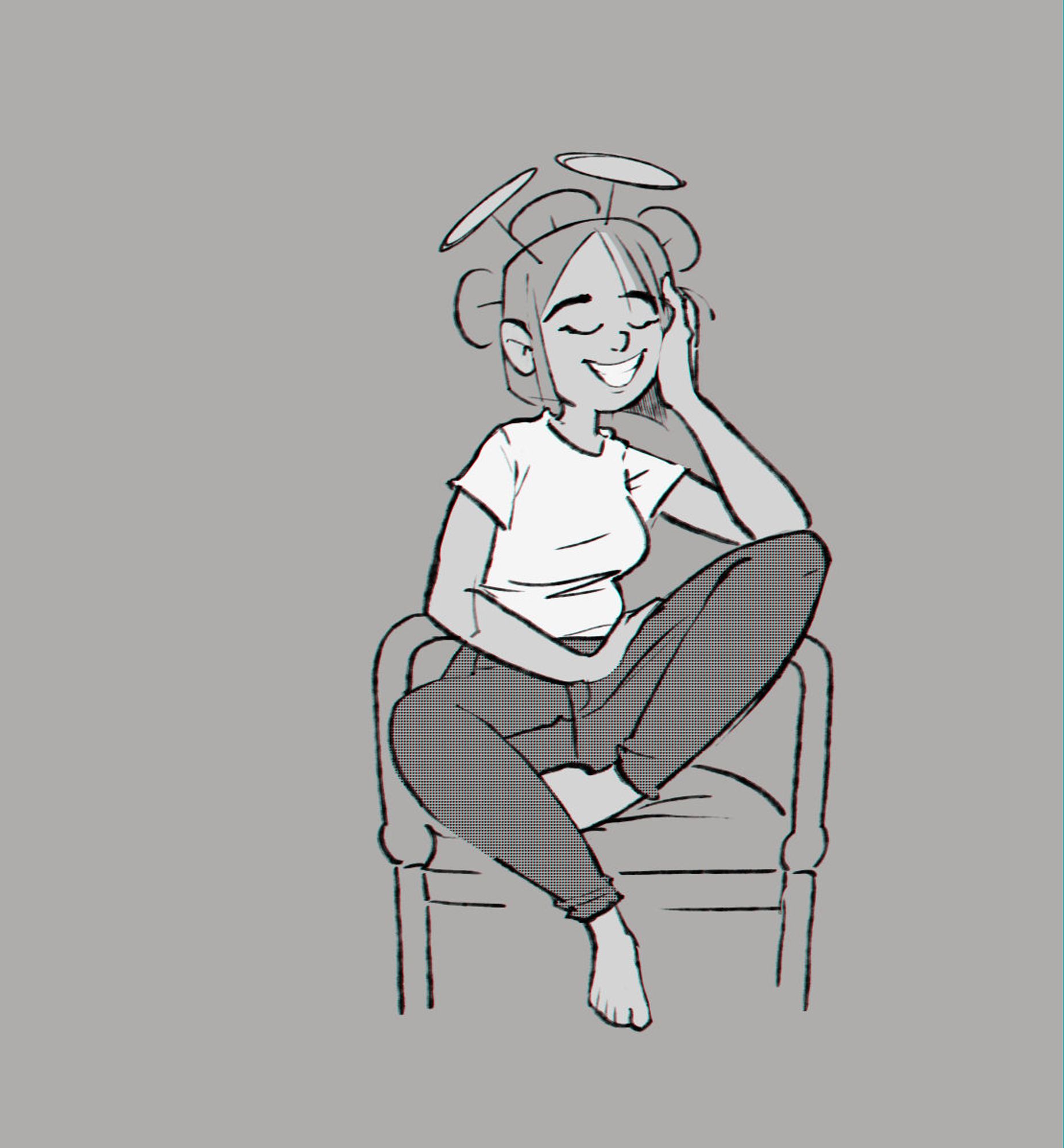 girl sitting on a chair