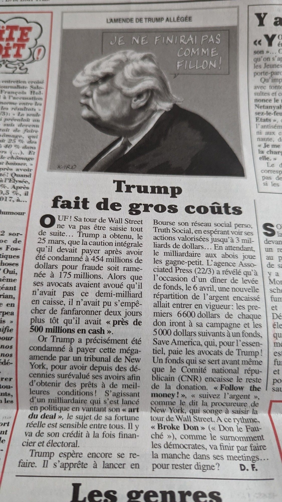 Trump fait de gros coûts