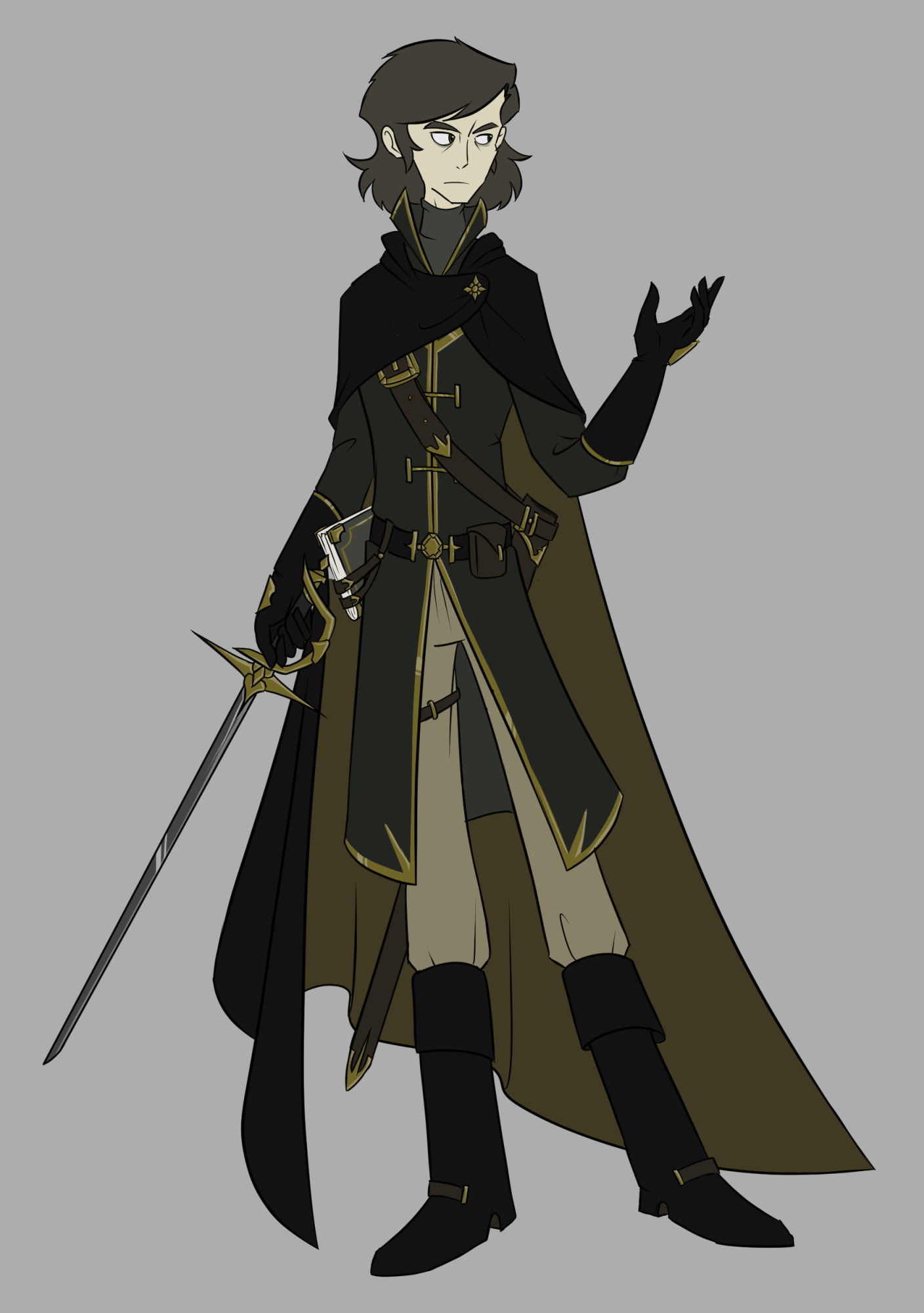 Canon universe! A sorcerer with domain over shadows and skilled with the sword. Prone to seeking forbidden knowledge.