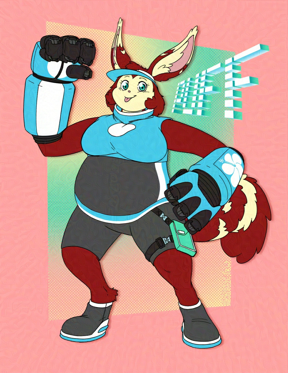 A heavy fluffy alien hunter with tech gauntlets, Puff is owned by ScittyKitty.

Art by Blazetbw