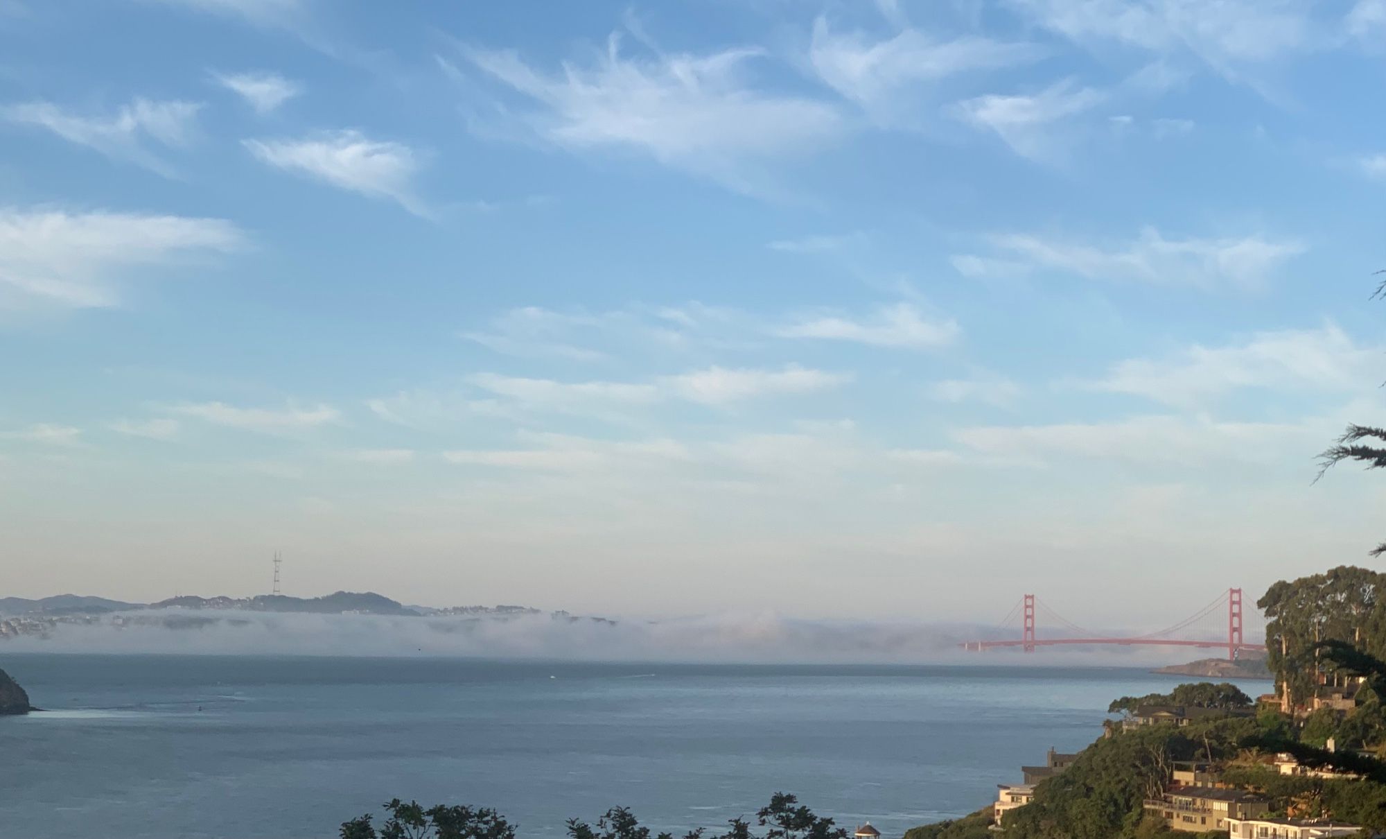 The Golden Gate at Sunrise. From Tiburon.