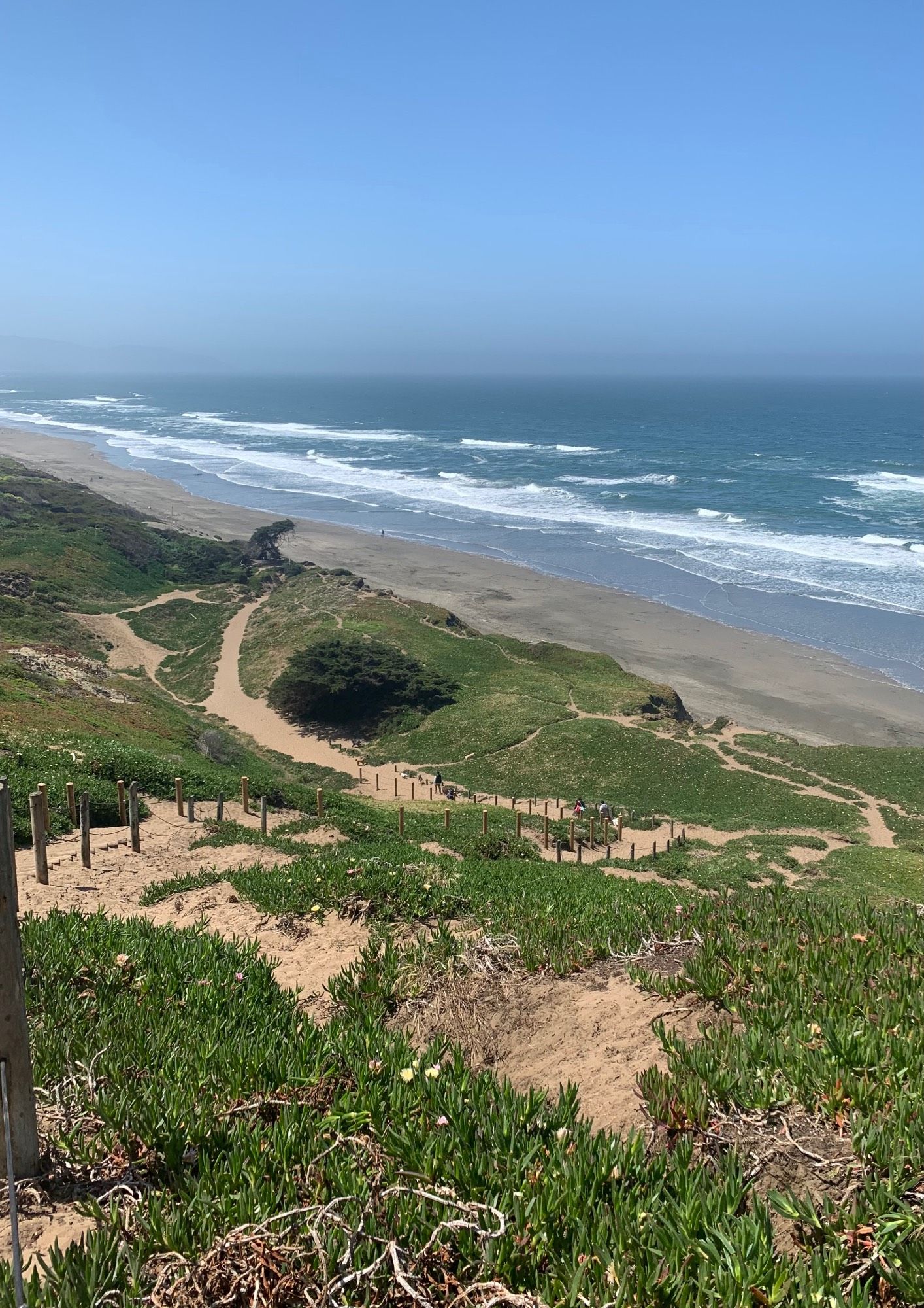 The dune staircase at Fort Funston in the GGNRC, San Francisco bordering Daly City and the Pacific.