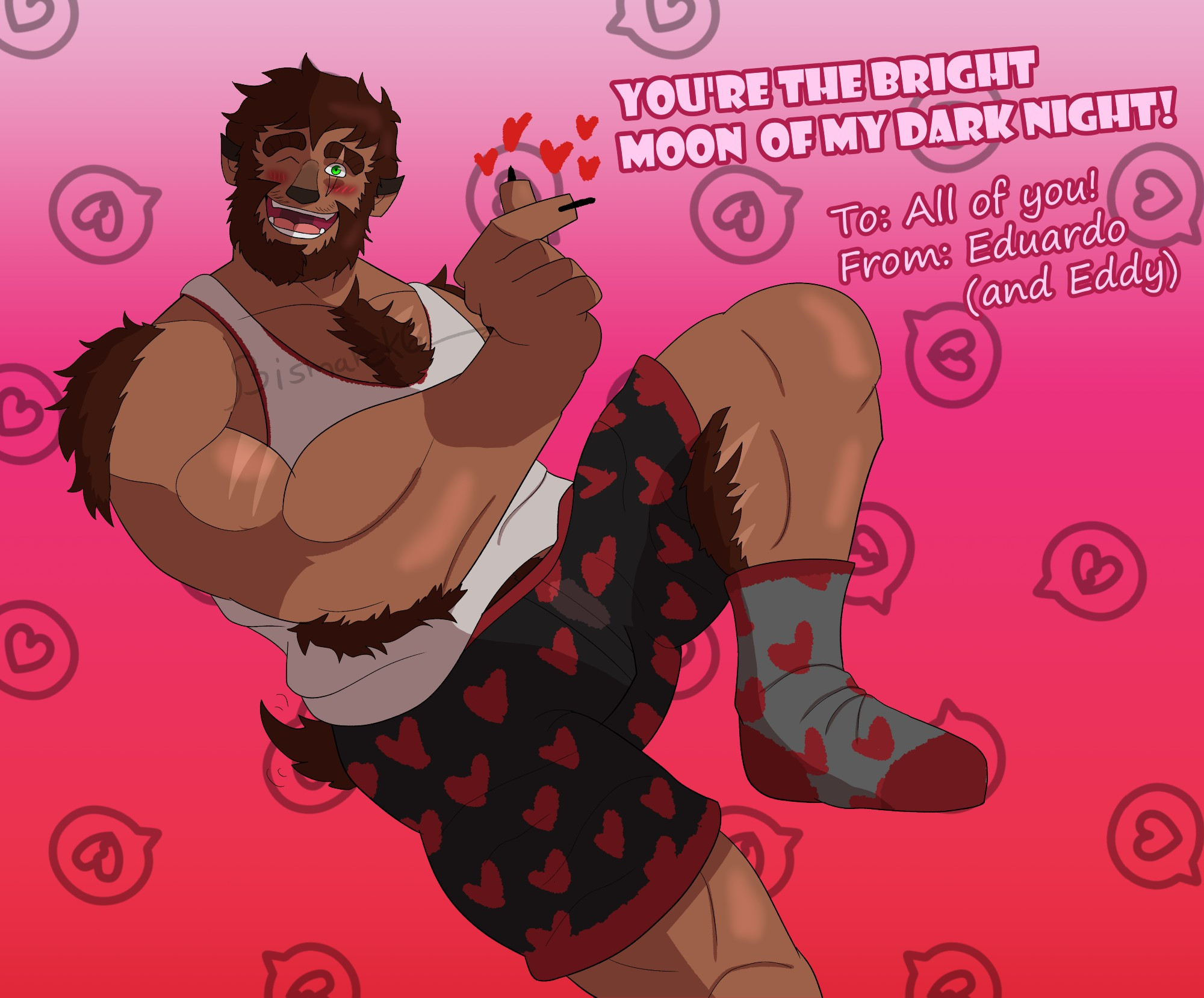 My werewolf Eduardo wishing you a happy Valentine's Day!