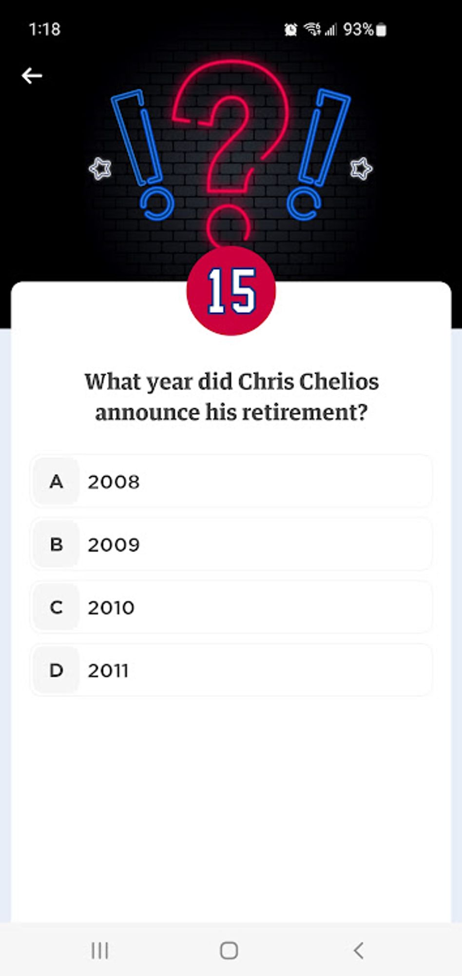 Surprise question for October 03, found in September 20-21 posts on main tab of app.

C  - 2010.