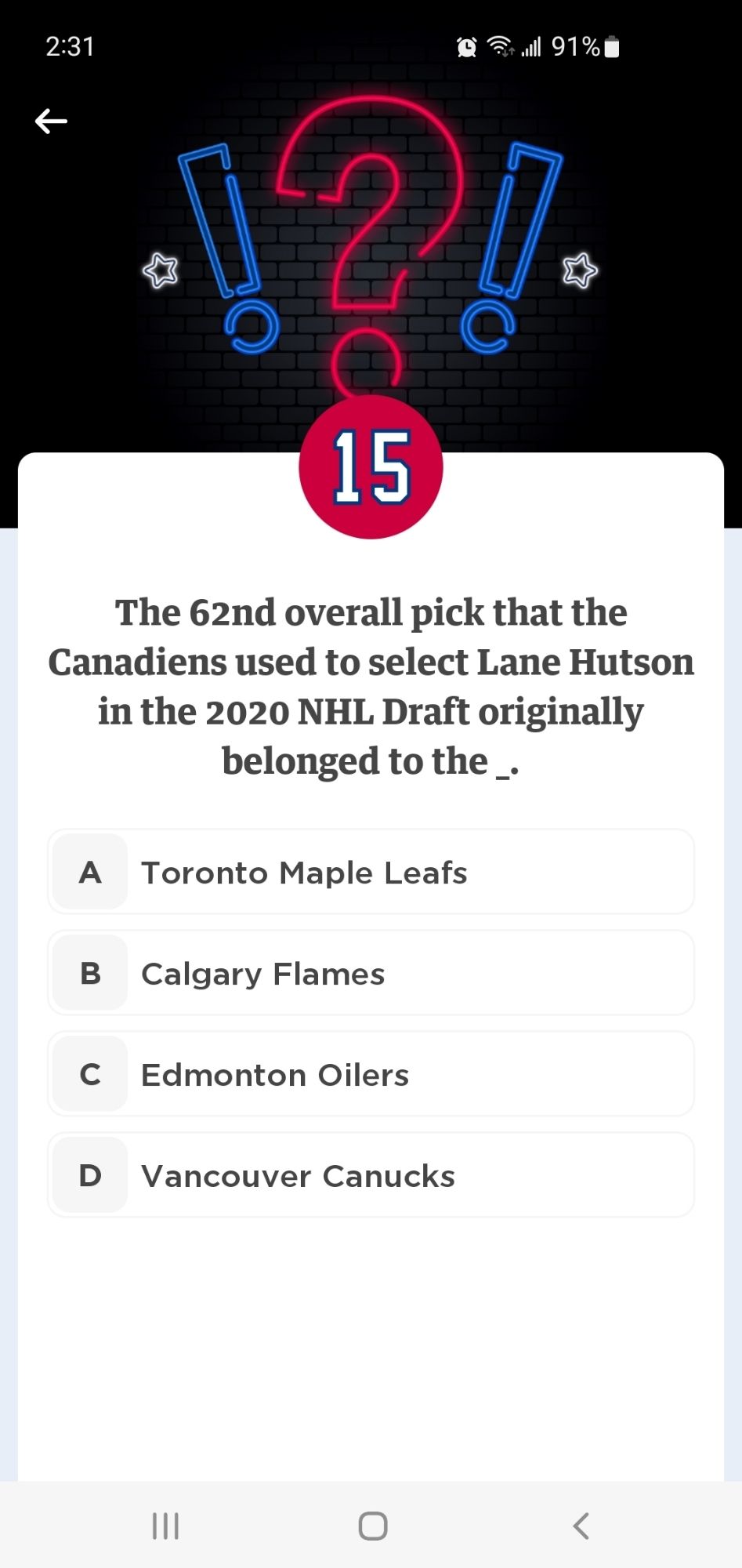 #club1909 #club1909codes #GoHabsGo
Surprise question for October 05, found in September 03 posts on main tab of app.

C - Edmonton.

Please support Forgotten Ones Cat Rescue 😺