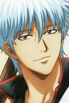 Gintoki olhando para a tela e sorrindo de frente