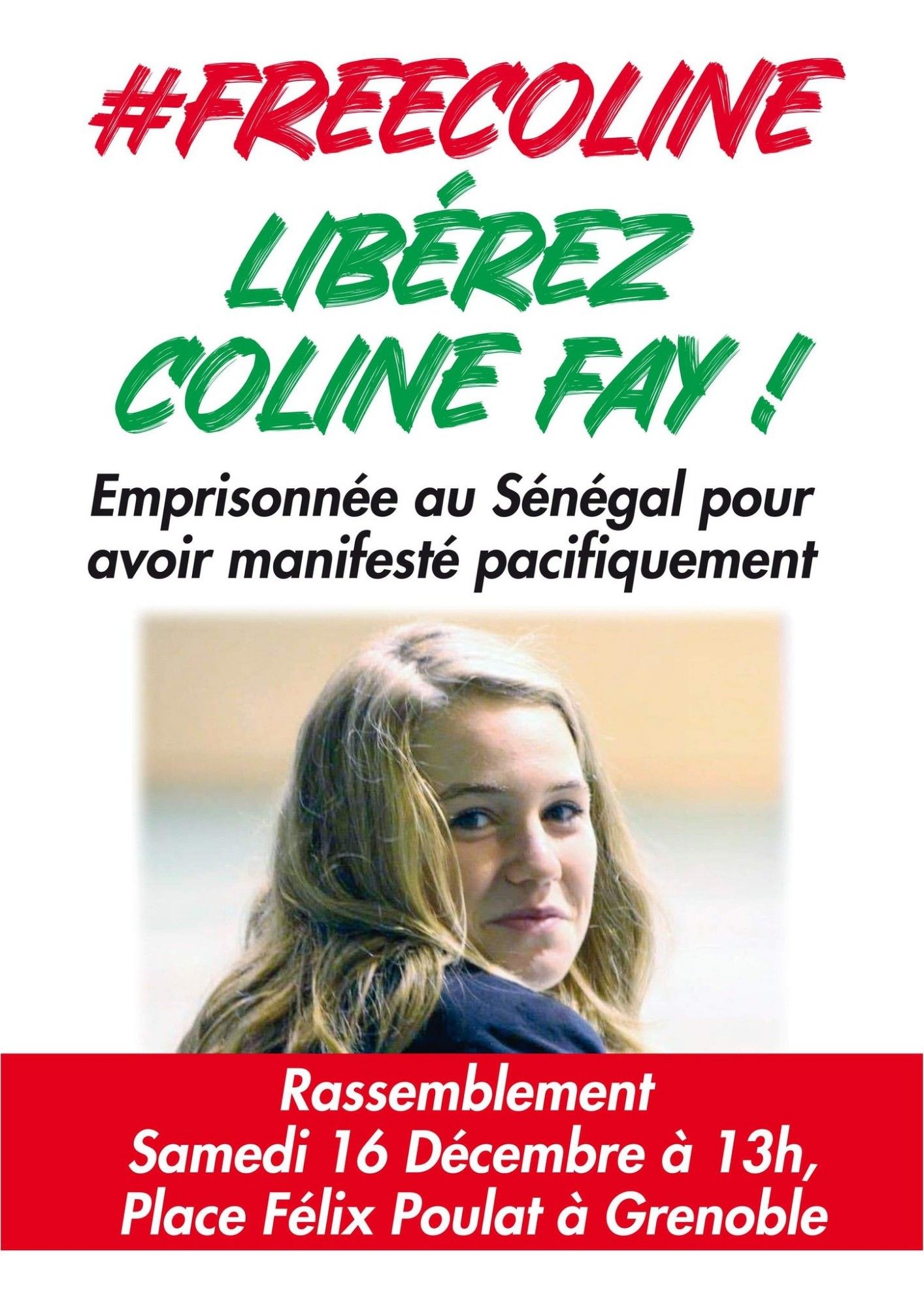 Coline Fay, en prison au Sénégal pour une manifestation pacifiste