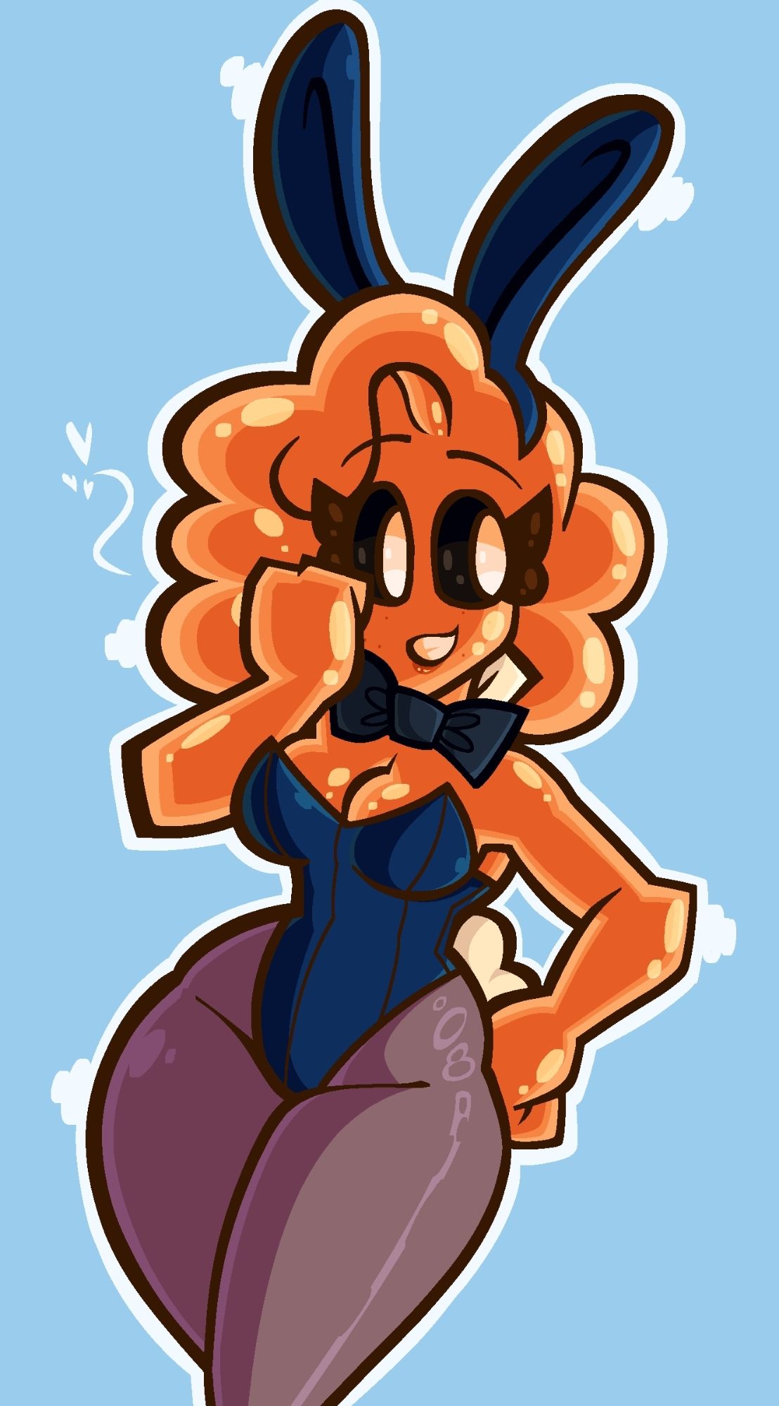 Ginger Belle, the slime girl, in her bunny girl outfit