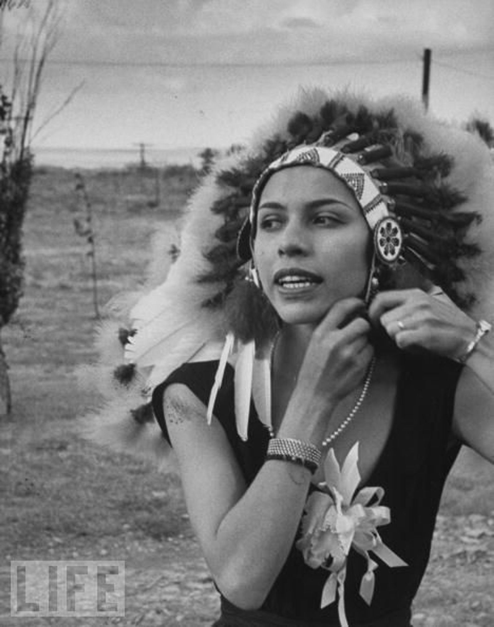 A Life magazine cover on Maria Tallchief, dressed as a ballerina, but with a ceremonial headdress.