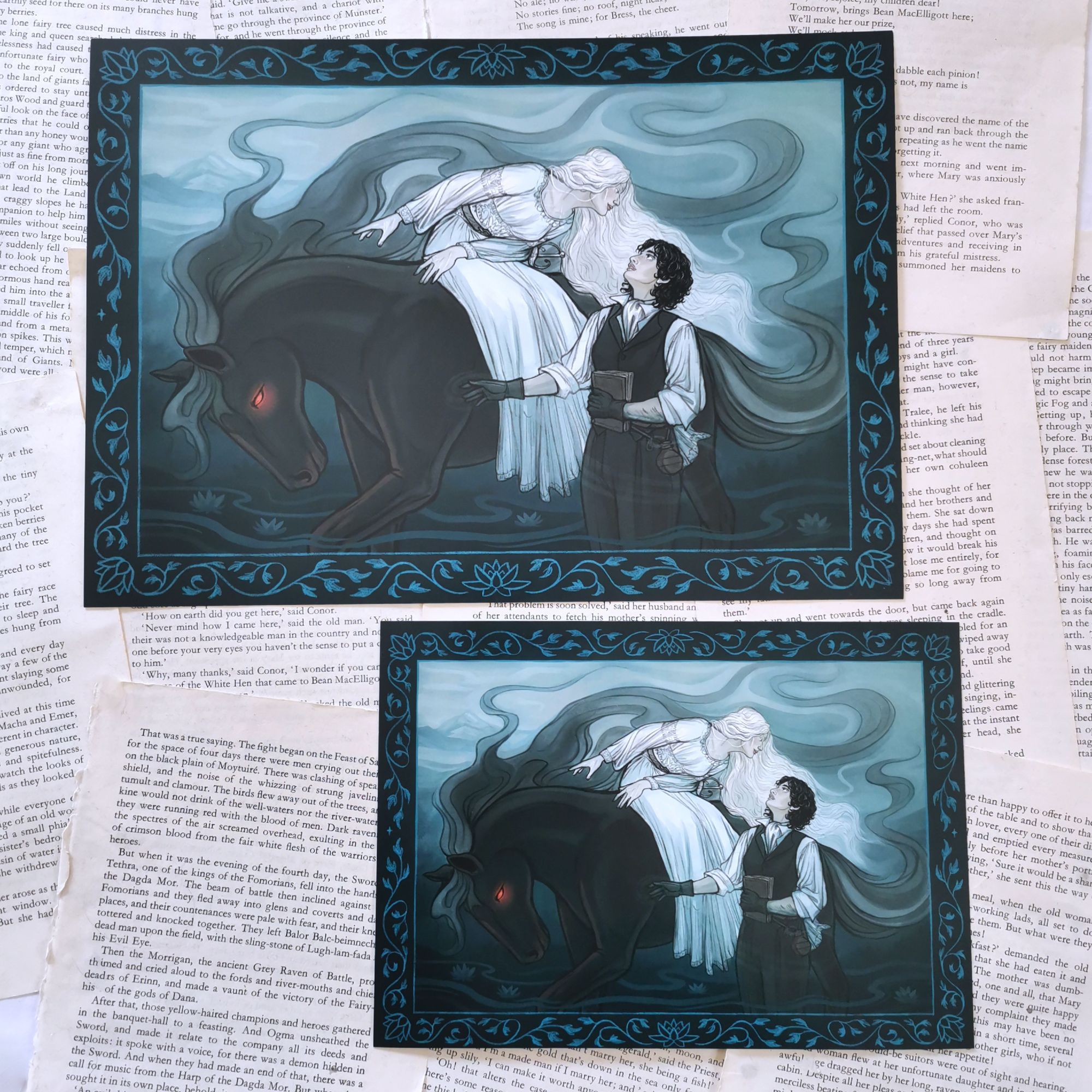 A large and small art print of my a dark and drowning tide fanart.