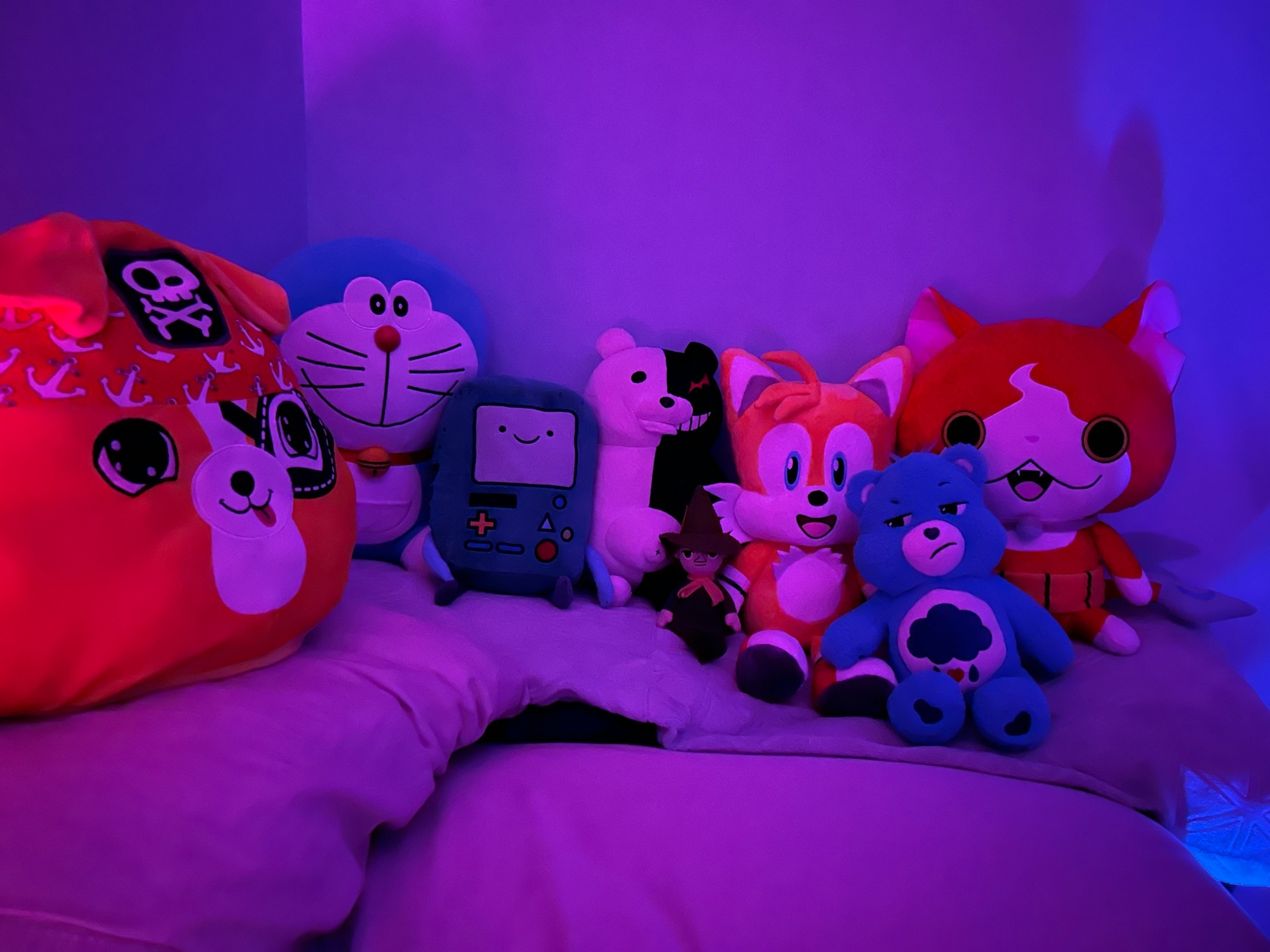 Left to Right: Bubba, Doraemon, BMO, Monokuma, Snufkin, Tails, Grumpy Bear, Jibanyan