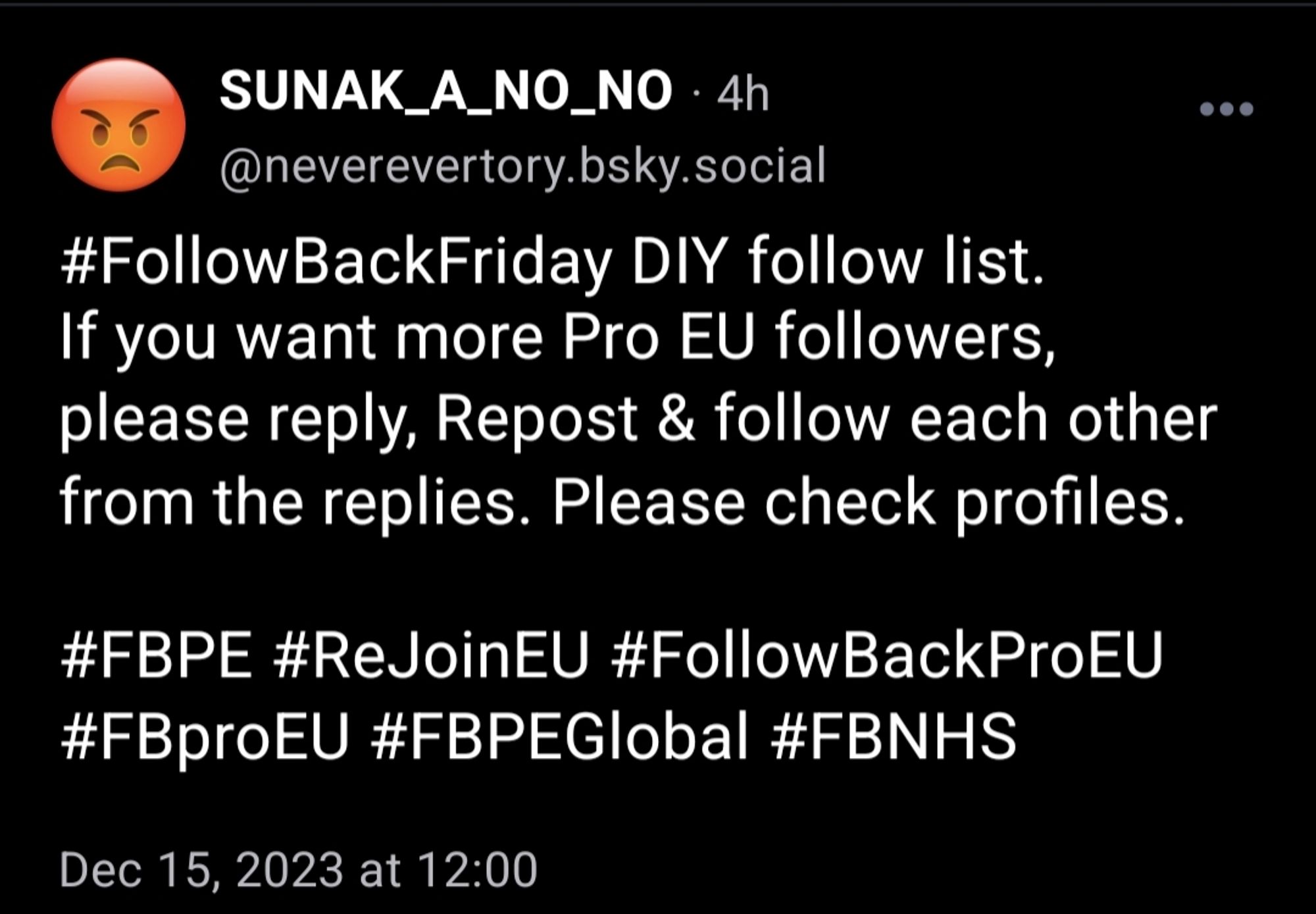 #FollowBackFriday DIY follow list. If you want more Pro EU followers, please reply, Repost & follow each other from the replies. Please check profiles.

#FBPE #ReJoinEU #FollowBackProEU #FBproEU #FBPEGlobal #FBNHS