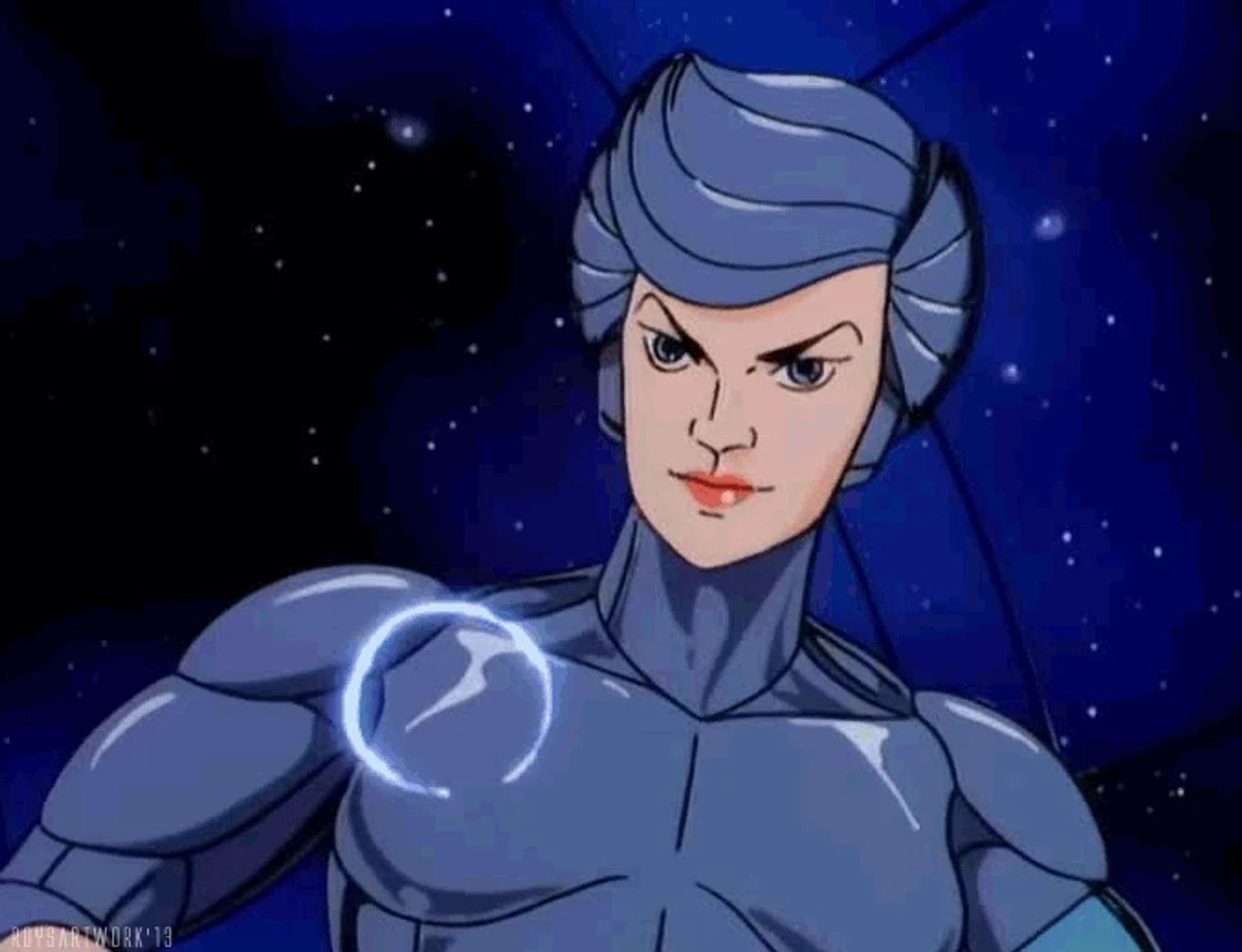 A screencap of the female Silverhawk. She just looks like a Susan. It's the short hair, I think.