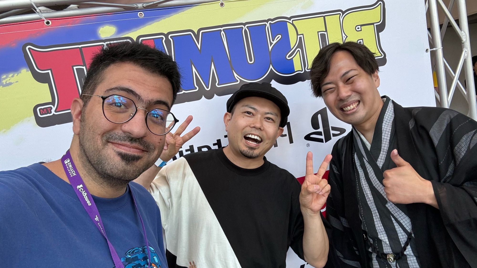 Brave Wave director Mohammed Taher, Wagakki band member and shakuhachi flutist Daisuke Kaminaga, and Japanese content YouTuber Shogo-san.