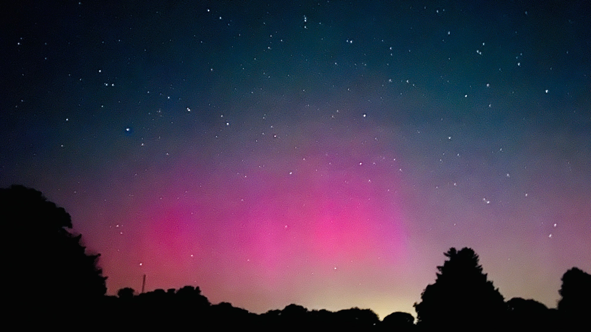 The amazing Aurora Borealis / Northern Lights emerges underneath the plough constellation over Courtmacsherry areas in West Cork, Ireland on 14/08/2024 at 2am.