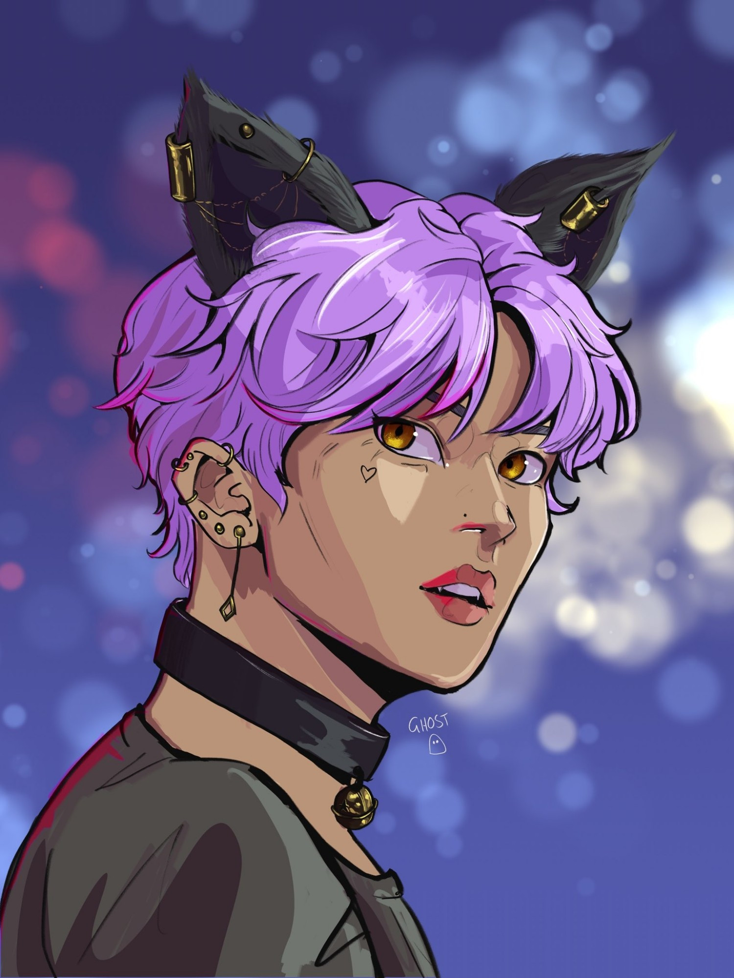 Digital art work of Minho as a cat boy