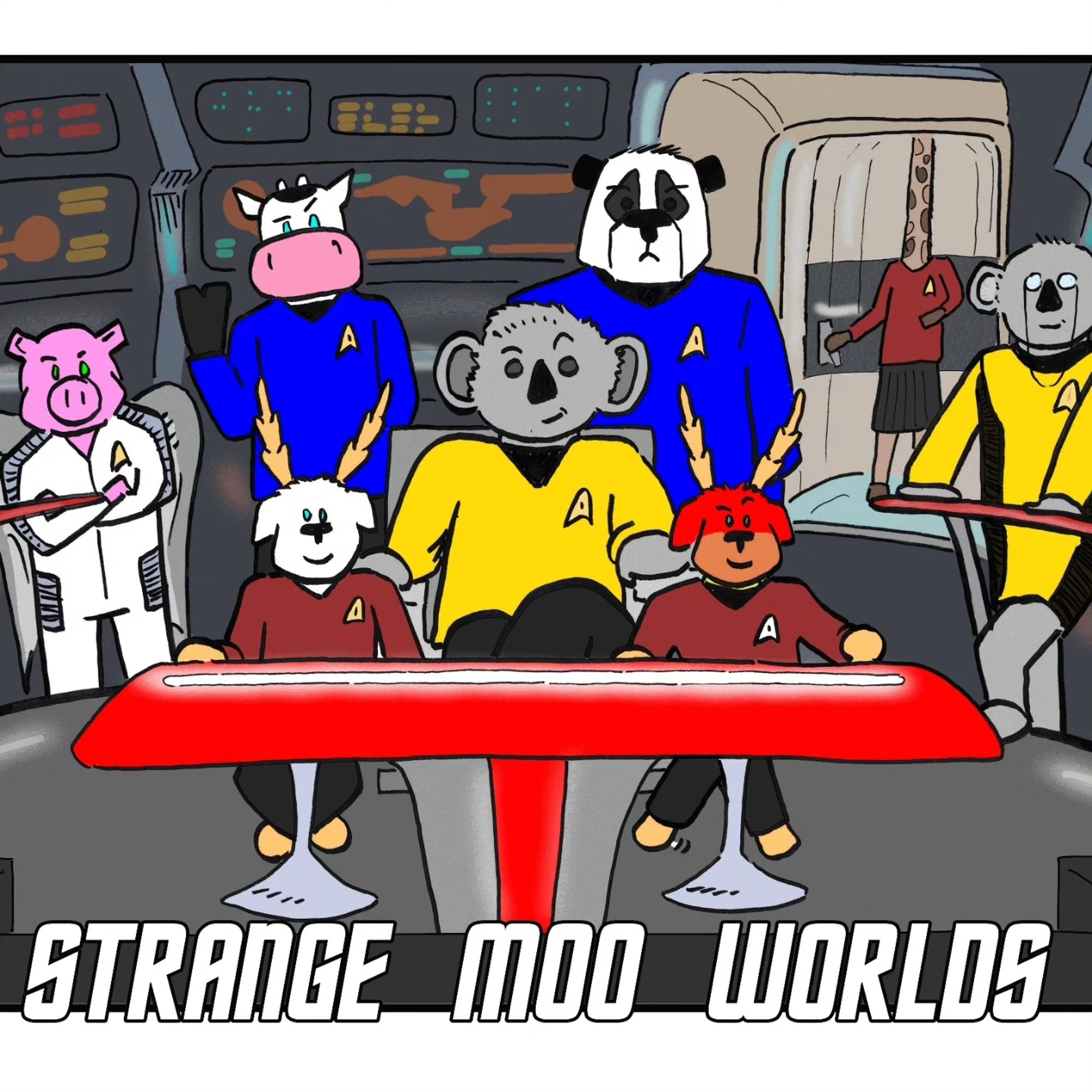 Grand Punwick characters as the bridge crew from Strange New Worlds