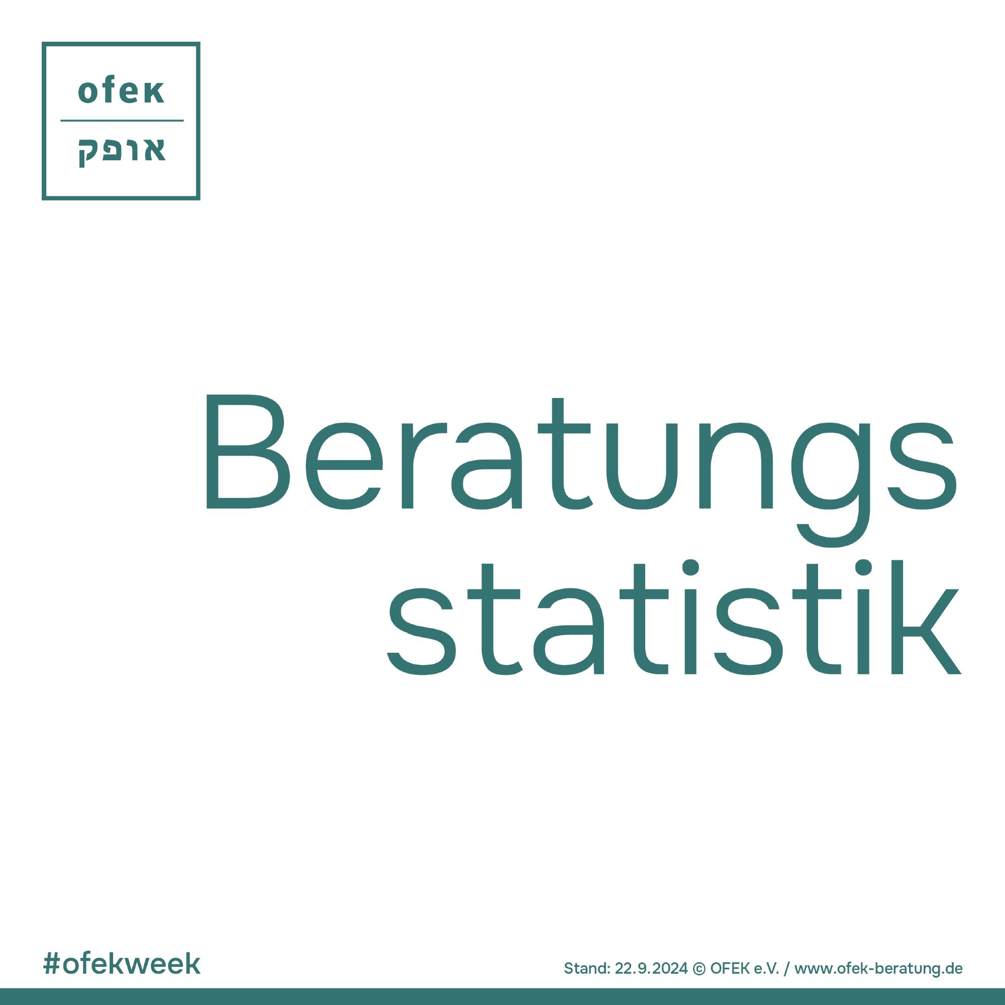 Dunkelgrünes Ofek-Logo auf weißer Schrift

Dunkelgrüne Schrift auf weißem Hintergrund: Beratungsstatistik 

#ofekweek

Stand: 22.09.2024 © OFEK e.V. / www.ofek-beratung.de