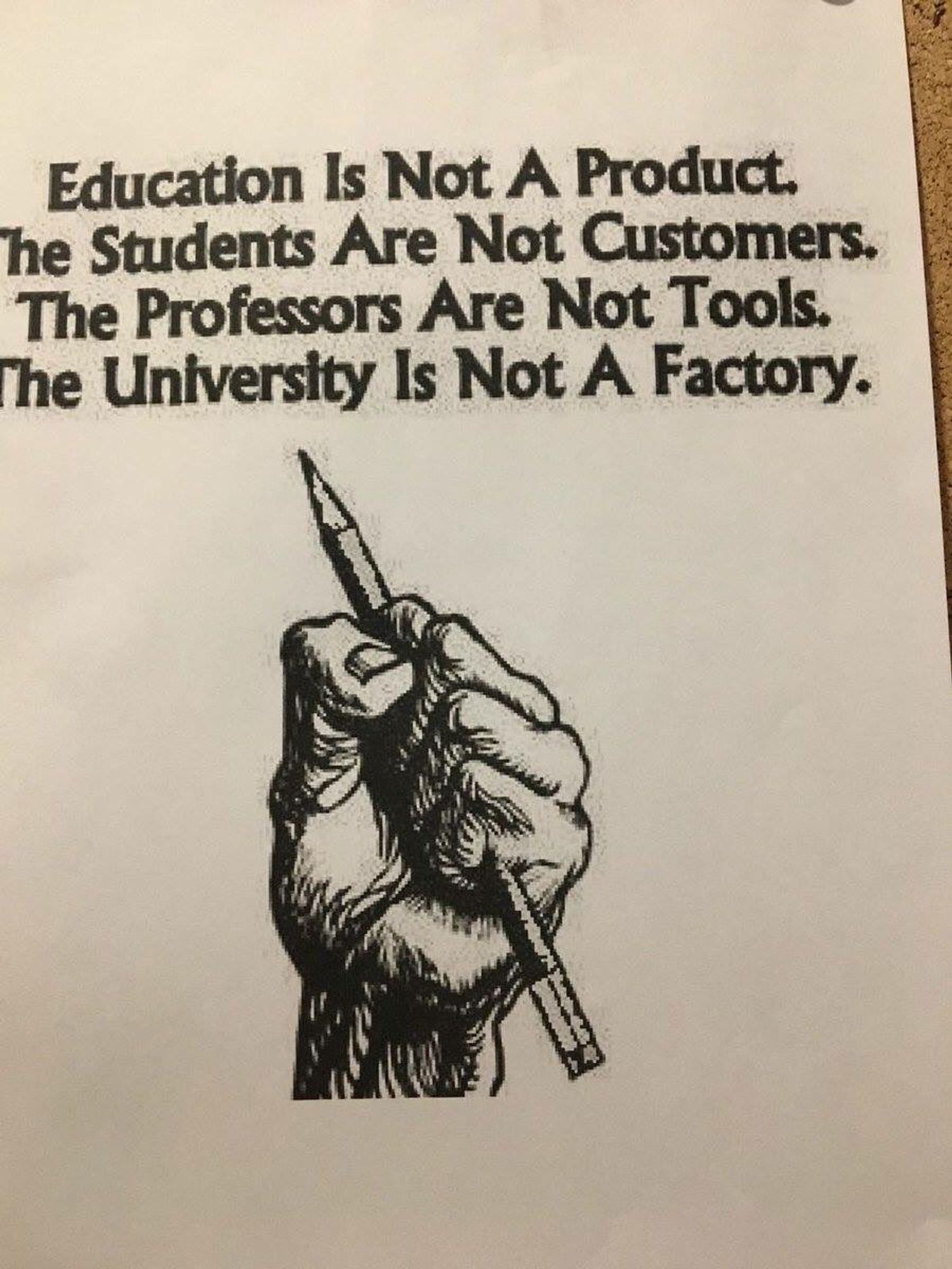 education is not a product, the students are not customers, the professors are not tools, the university is not a factory