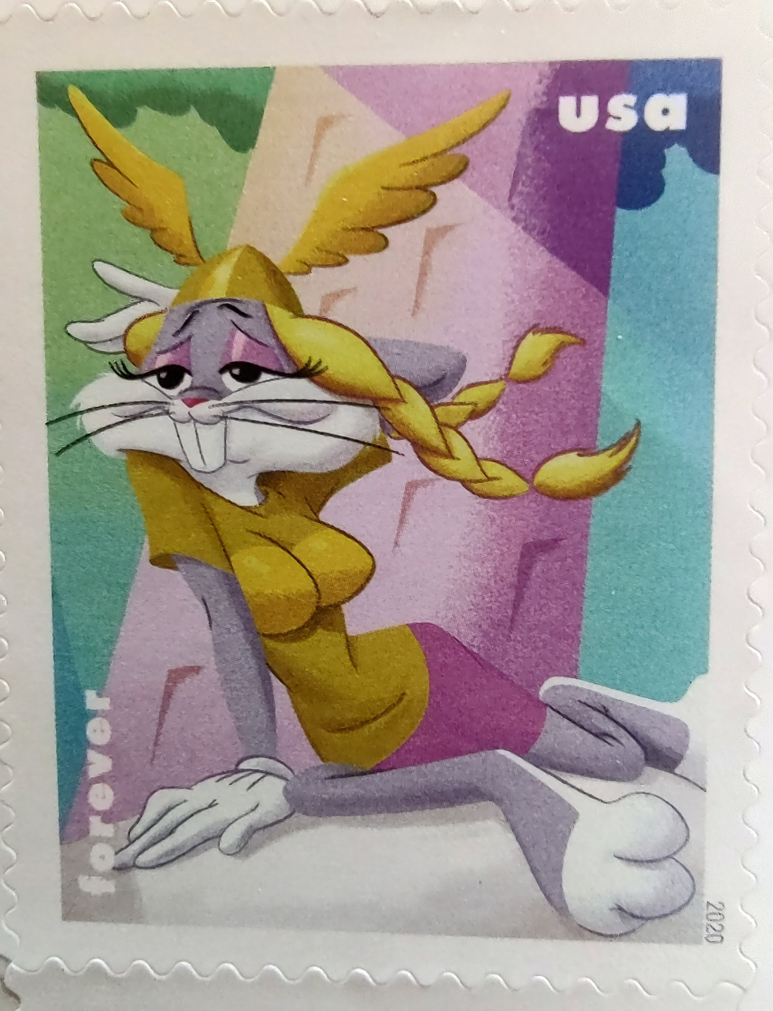 Bugs bunny in drag on a usa forever stamp