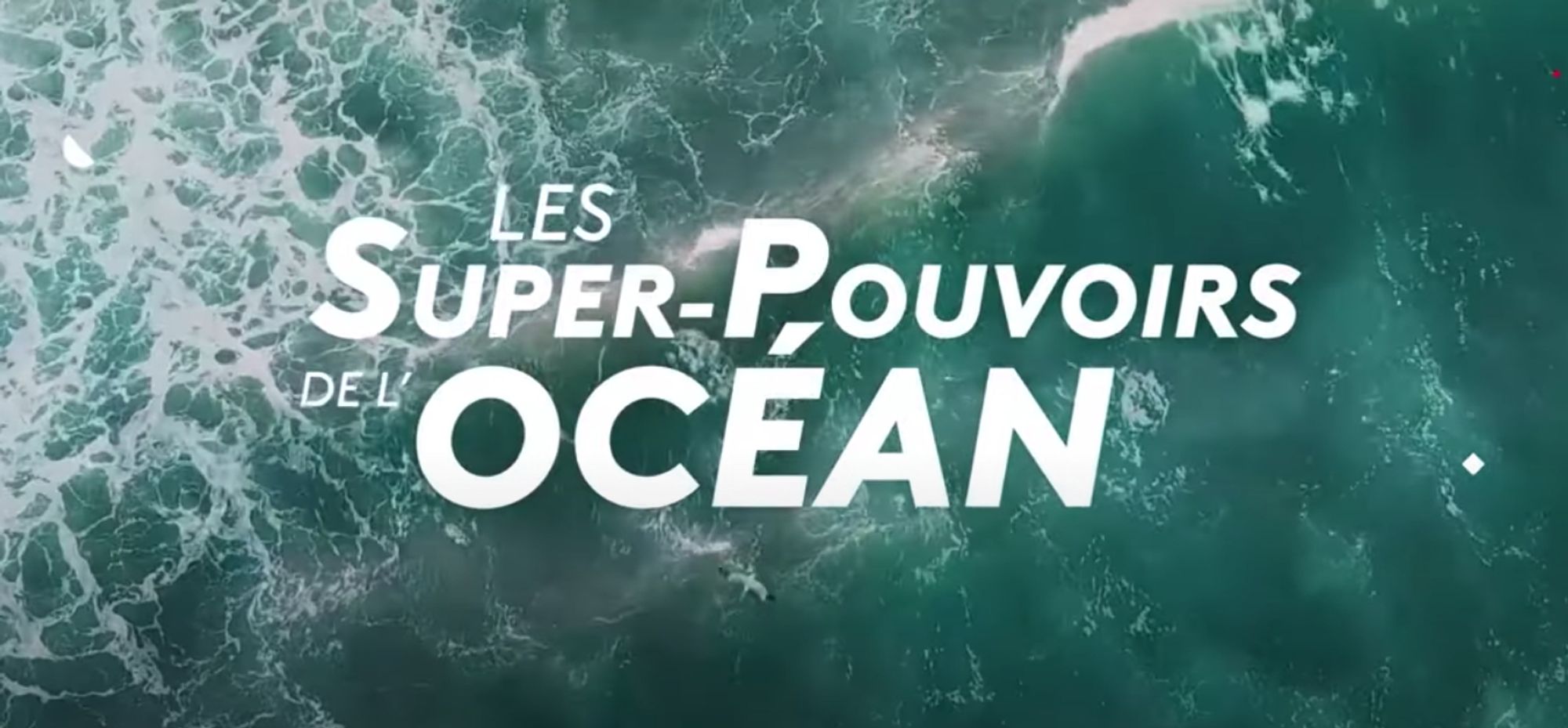 Image de l'émission "Les Super-Pouvoirs de l'Océan" qui représente l'océan vue de haut.