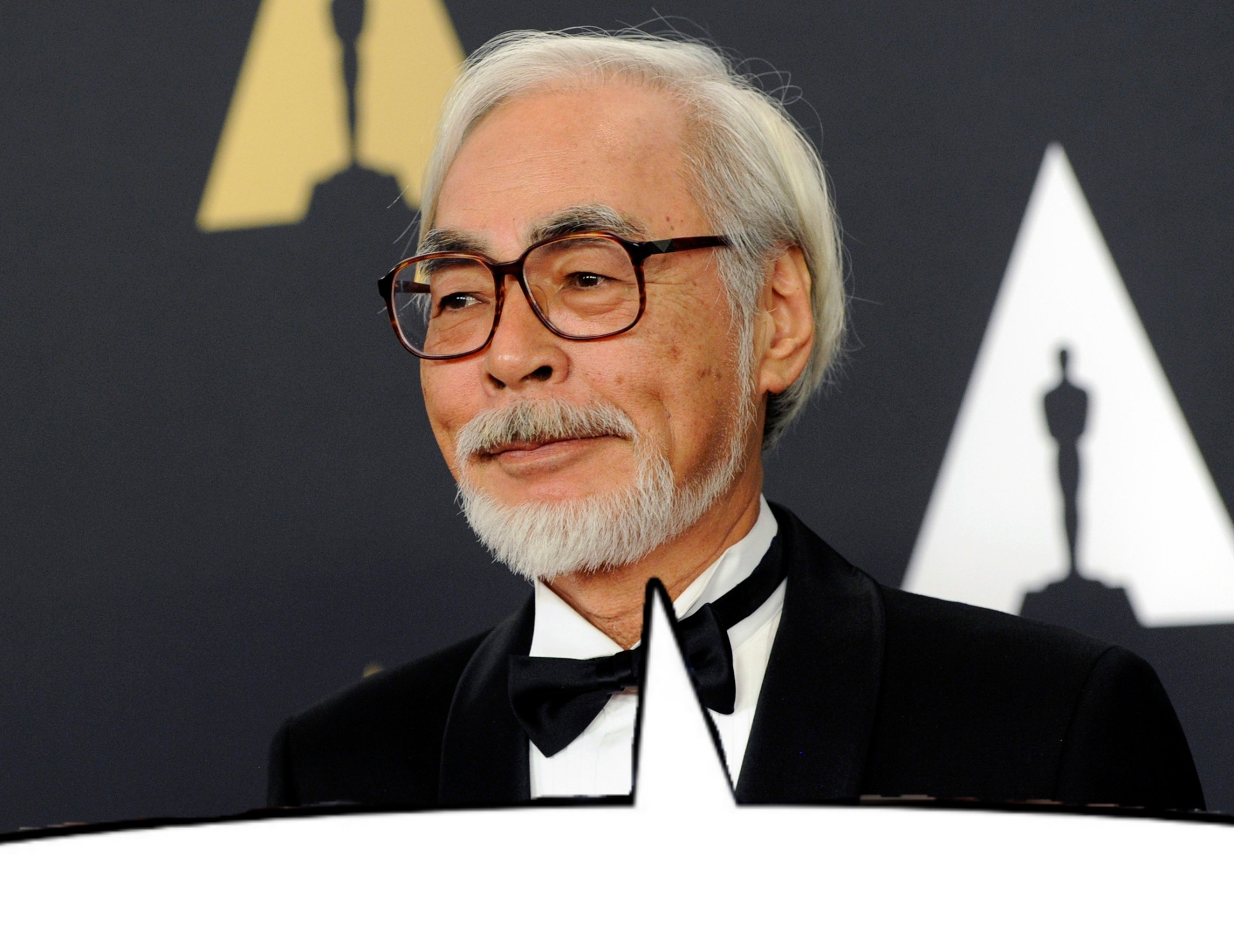 Hayao Miyazaki avec une bulle de BD englobant le post cité : "Bon elle explose leur bulle IA de merde ou bien"