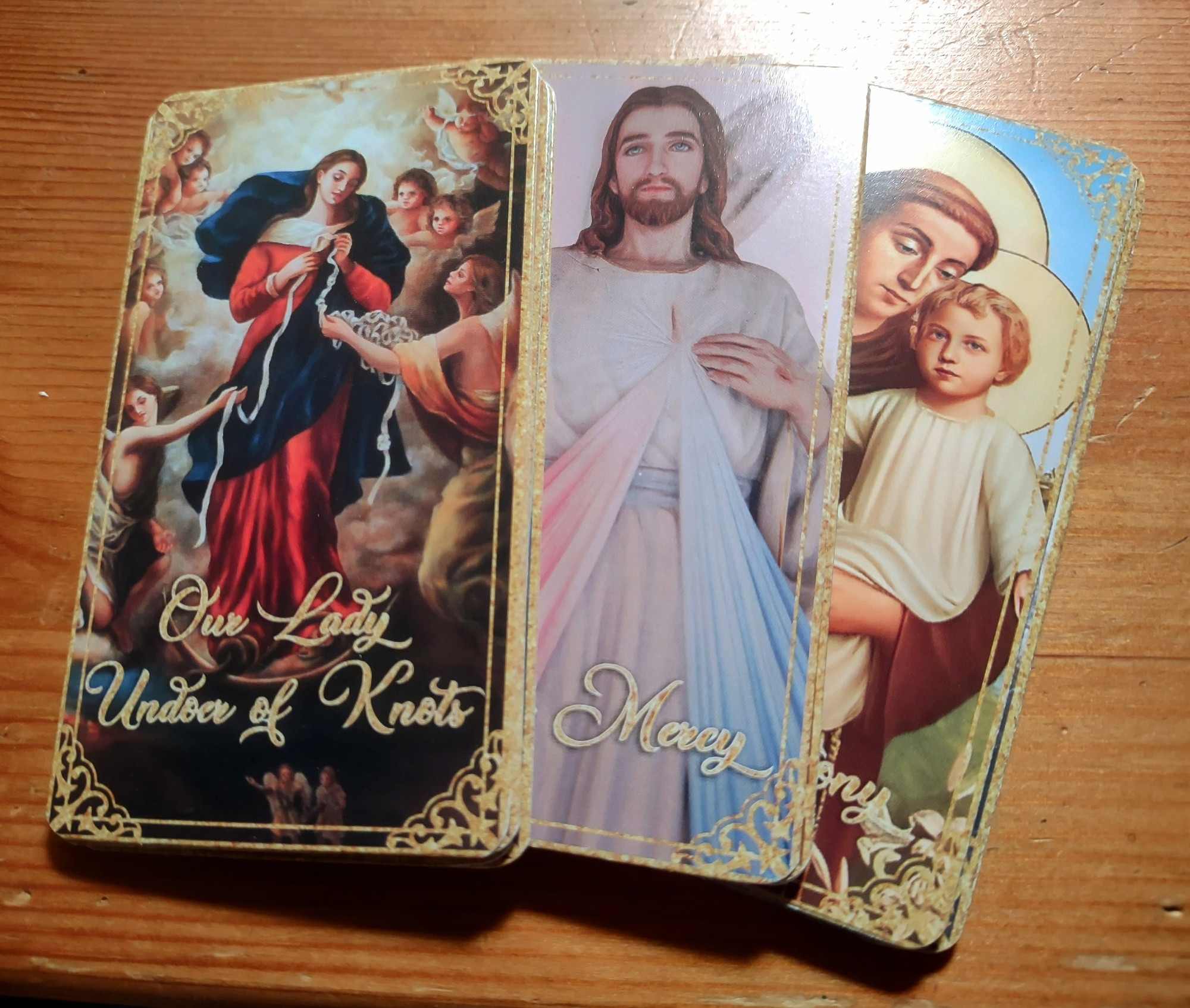 I trimmed all the corners on these Prayer Cards.