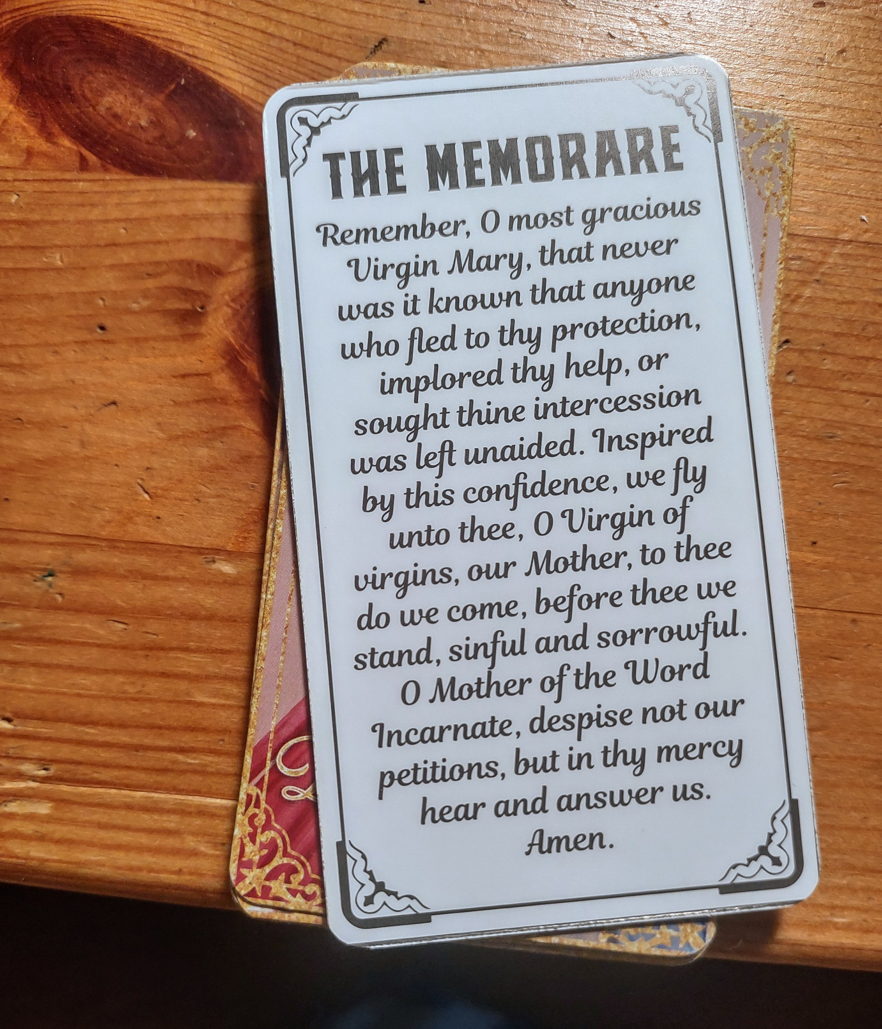 Memorare Prayer. 