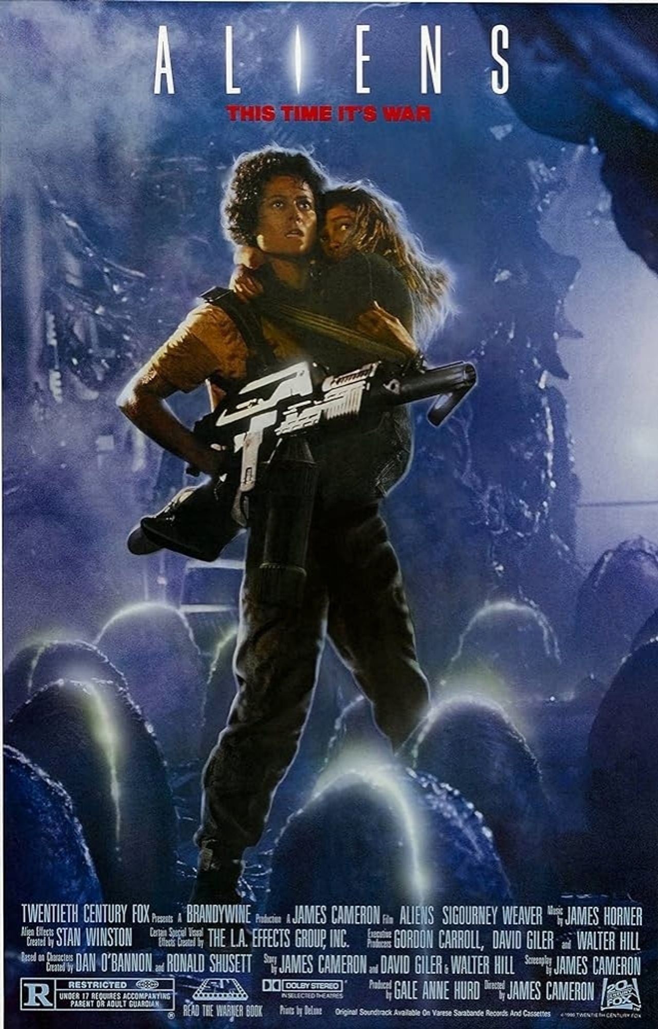 A poster for Aliens (1986).