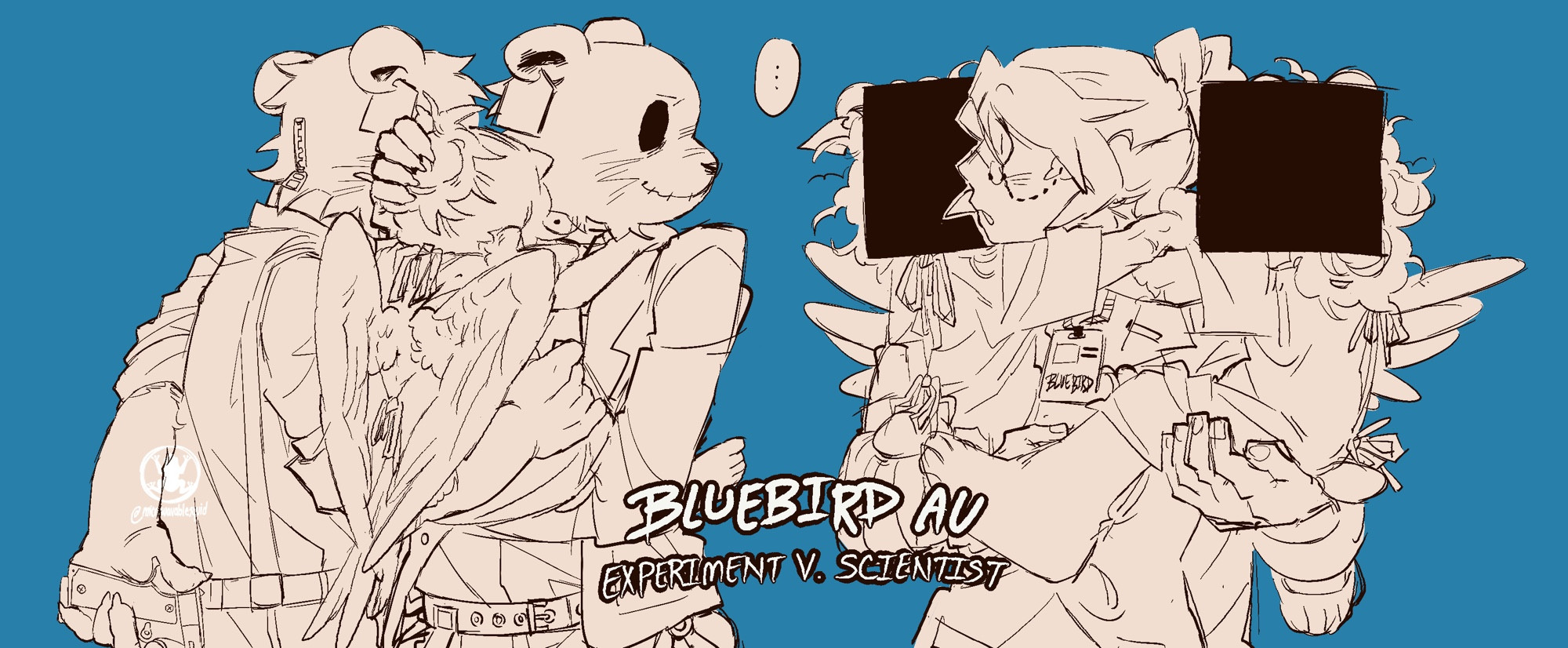 Swap au of the bluebird au that are based on the theories that q!jaiden could have raised/created the cucurucho brothers or vice versa.
The brothers are holding a younger q!jaiden protectively staring at an older q!jaiden who holds a younger pair of Cucurucho brothers with their faces hidden behind black boxes as they cling to her in fear