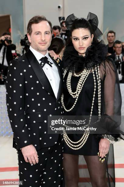(L-R) Joe Gebbia and Isabelle Boemeke attend The 2023 Met Gala Celebrating "Karl Lagerfeld: A Line Of Beauty"