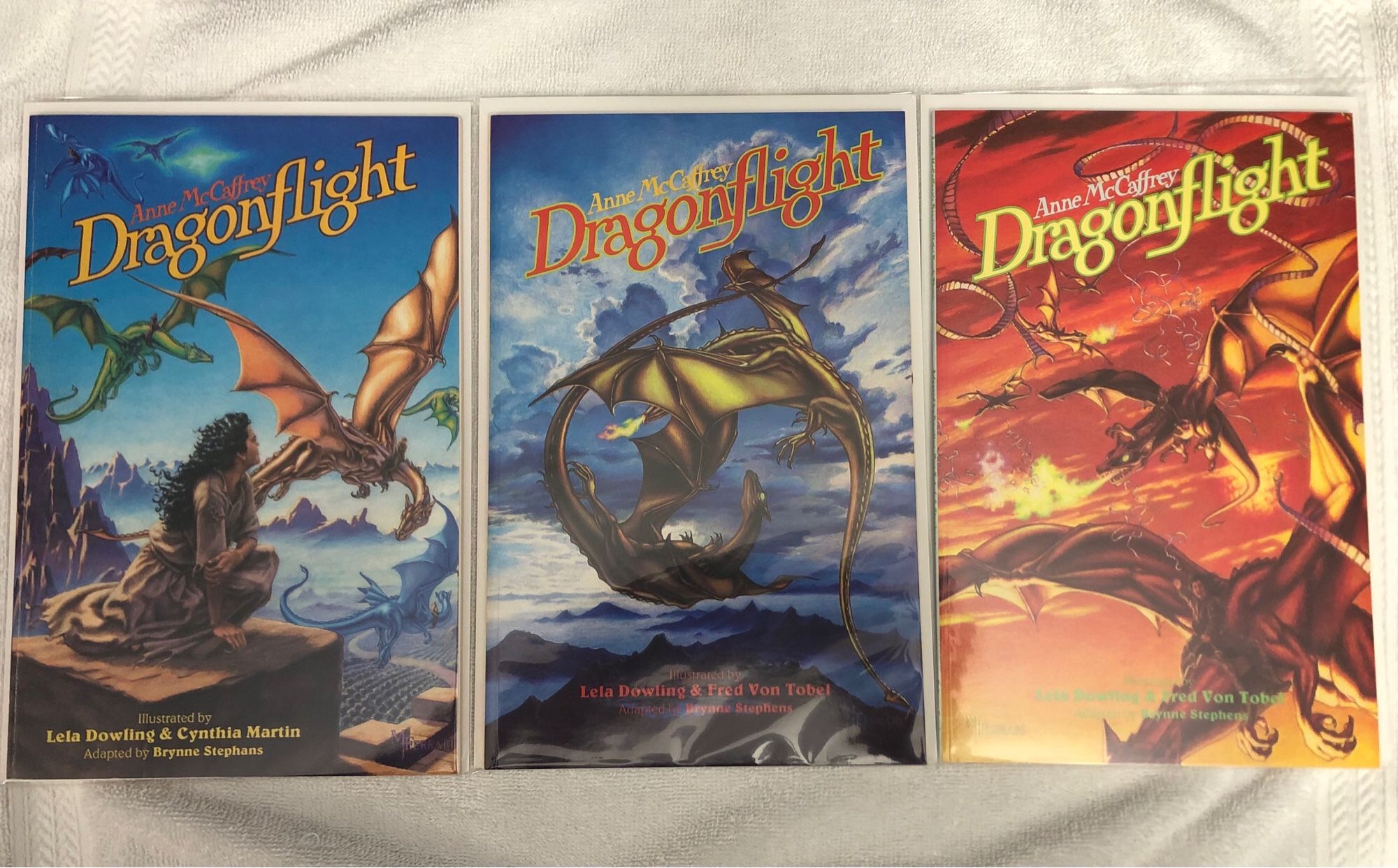 Three graphic novels/TPBs published by Eclipse in 1991: Anne McCaffrey Dragonflight