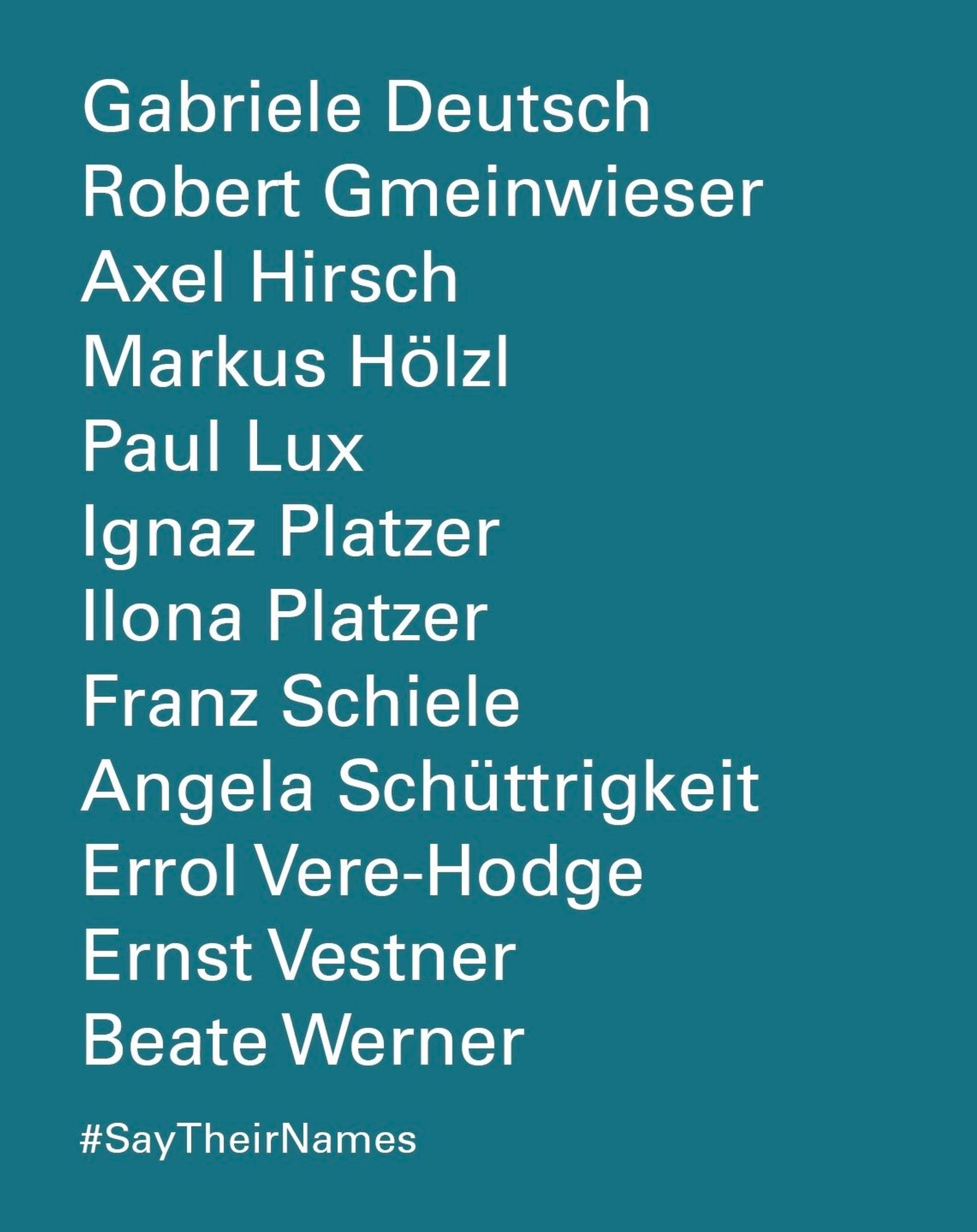 Liste der Ermordeten beim Oktoberfestattentat 1982. #SayTheirNames