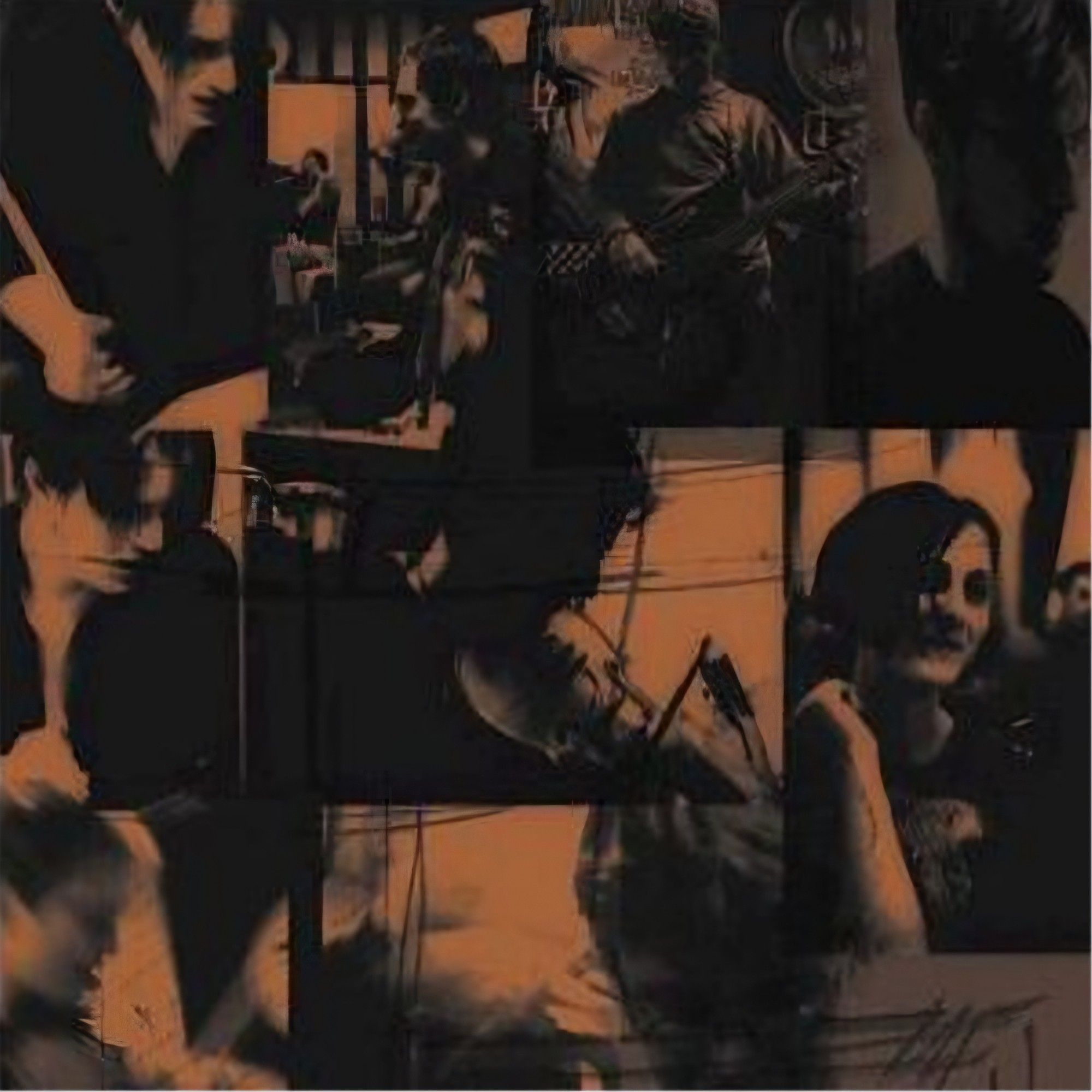 Cover art is a collage of photos of the band members playing music, all reduced to black and brown.