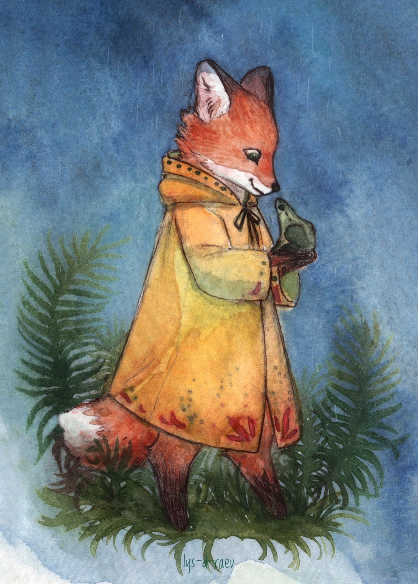 Fox with a frog