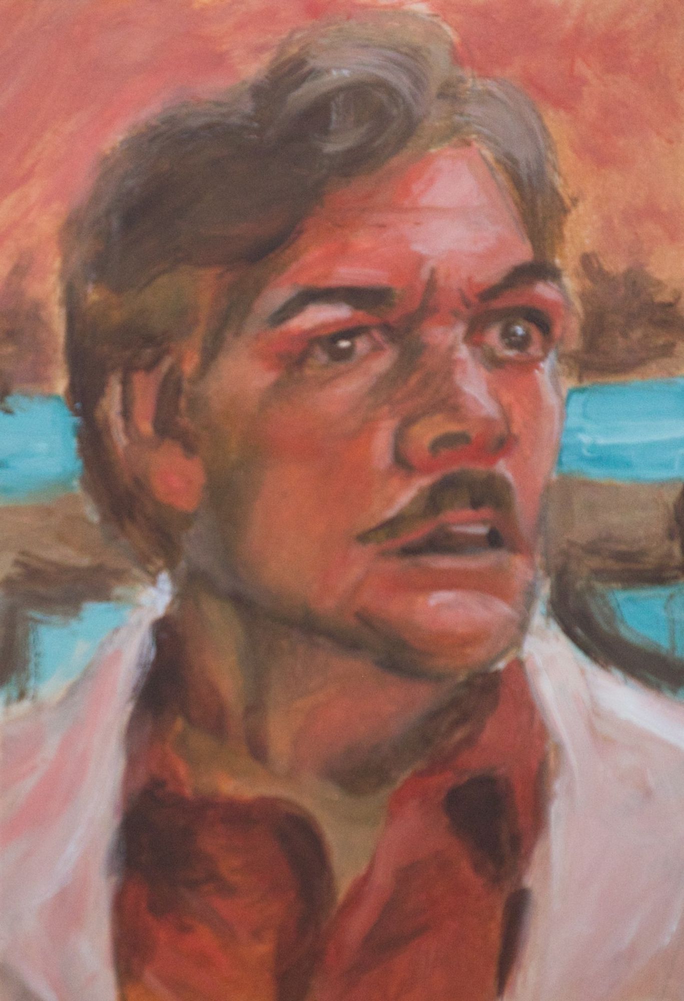 A painting of Tom Atkins as Daniel Challis in Halloween III.