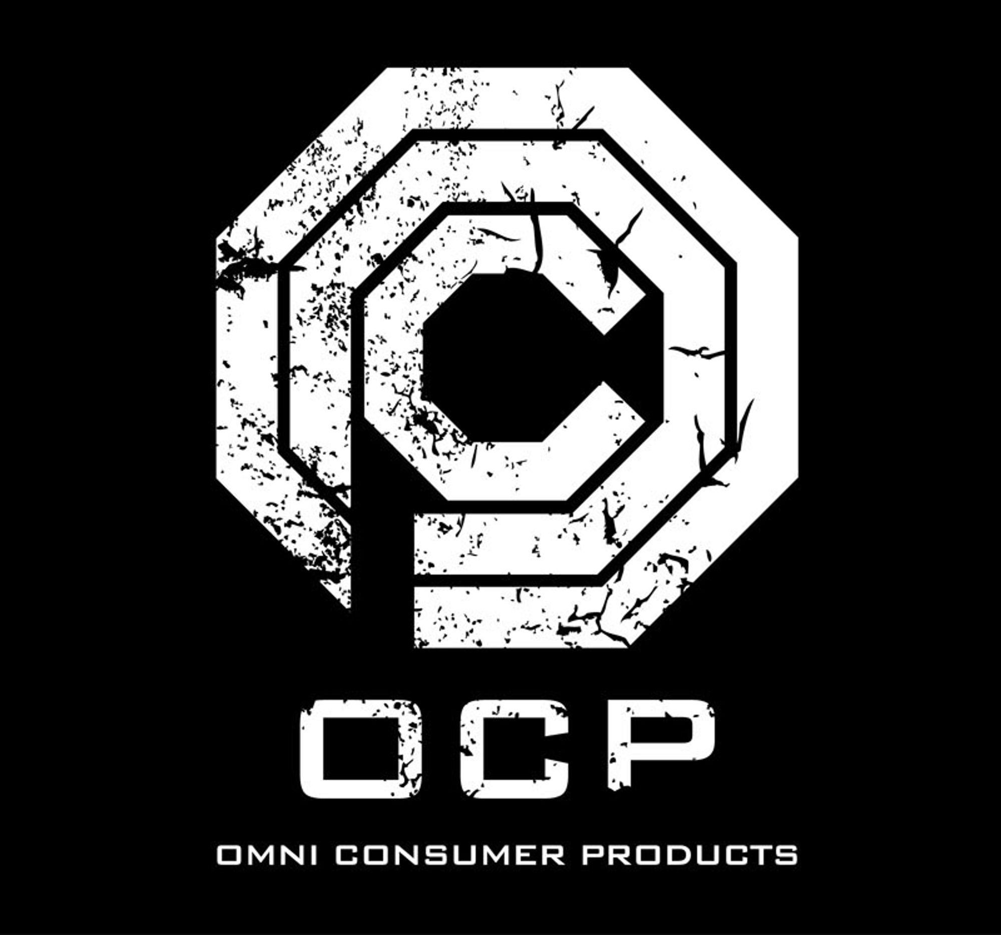 Logo of OCP, Omni Consumer Products, the conglomerate from the Robocop films.