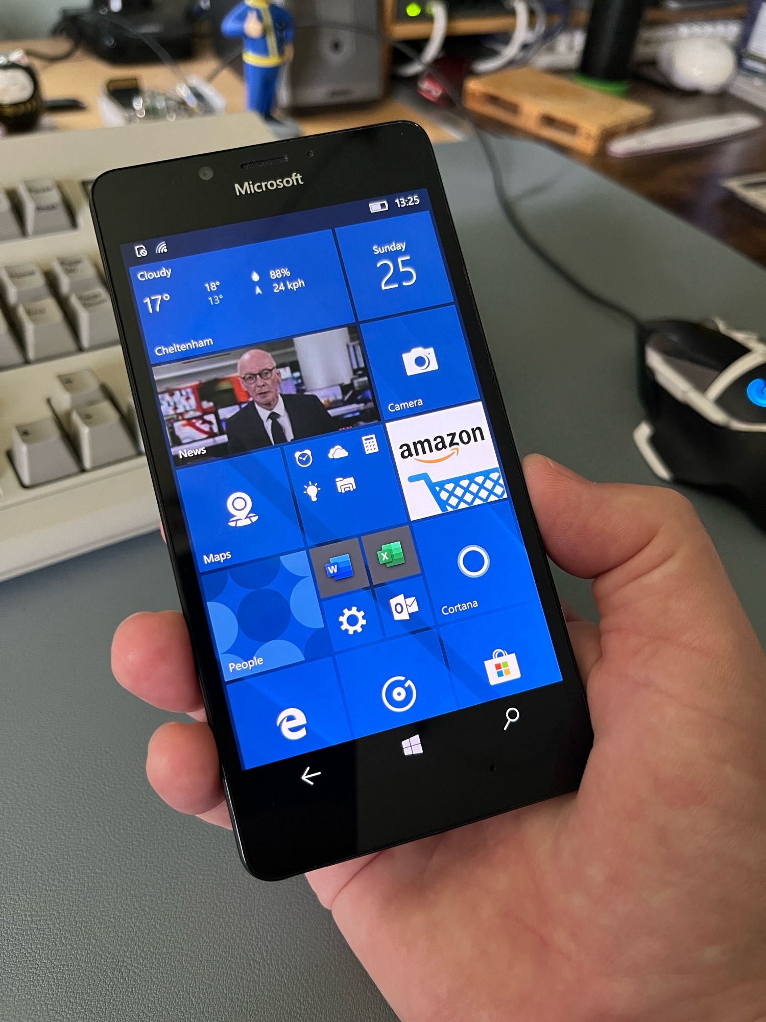 A Microsoft Lumia 950 handset