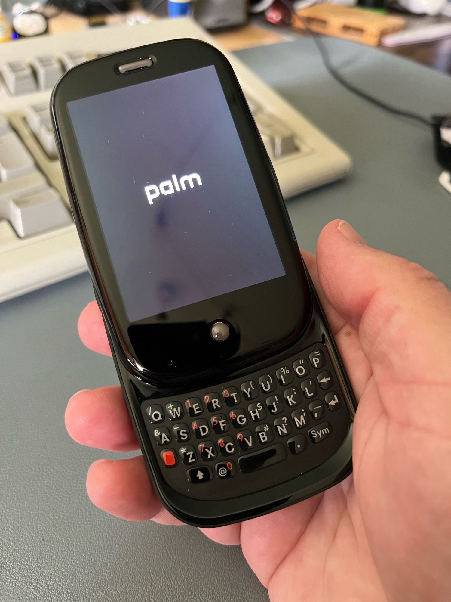 A Palm Pre QWERTY slide phone