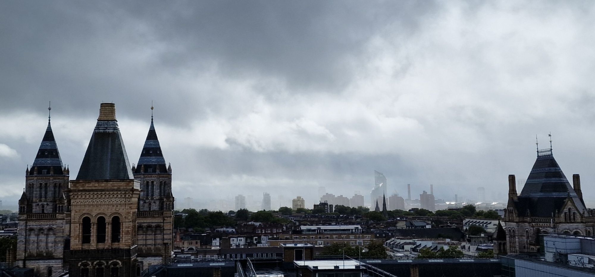 London skyline in rain, September 2024