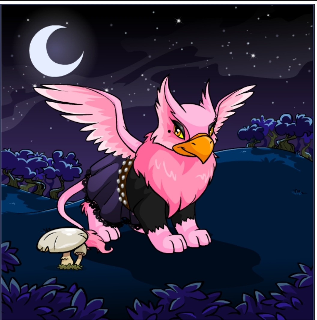 Screenshot of a Pink Eyrie on a peaceful and quiet night. 