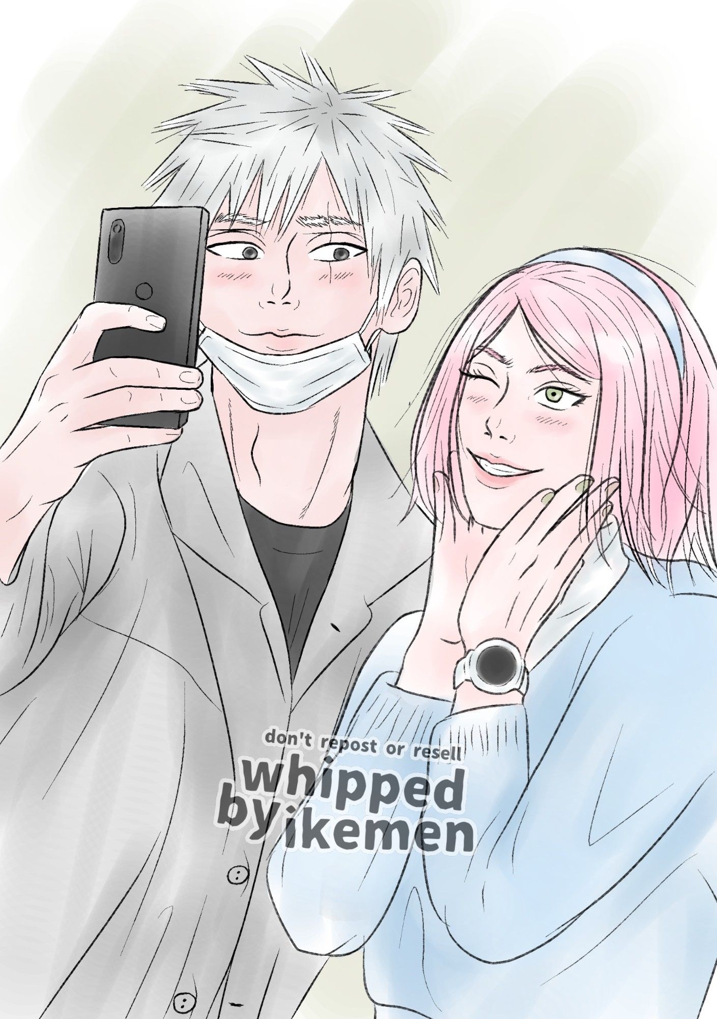 Kakashi X Sakura Modern AU Fanart