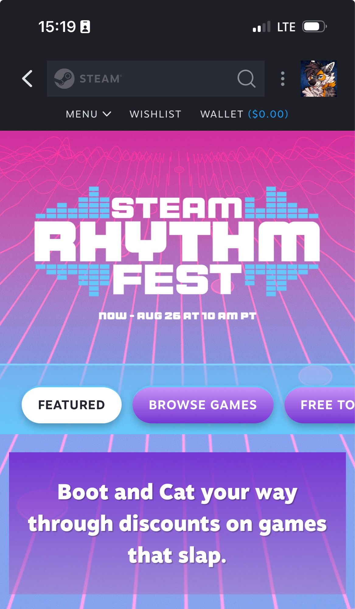 A screenshot from Steam: “Steam Rhythm Fest”