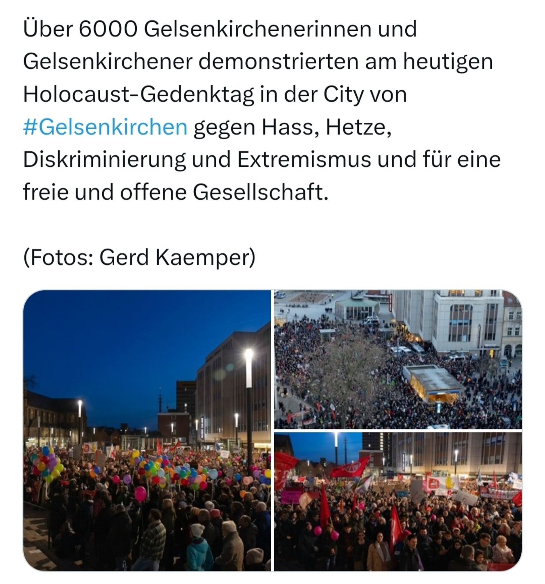 6000 Demokratinnem in Gelsenkirchen auf den Straßen