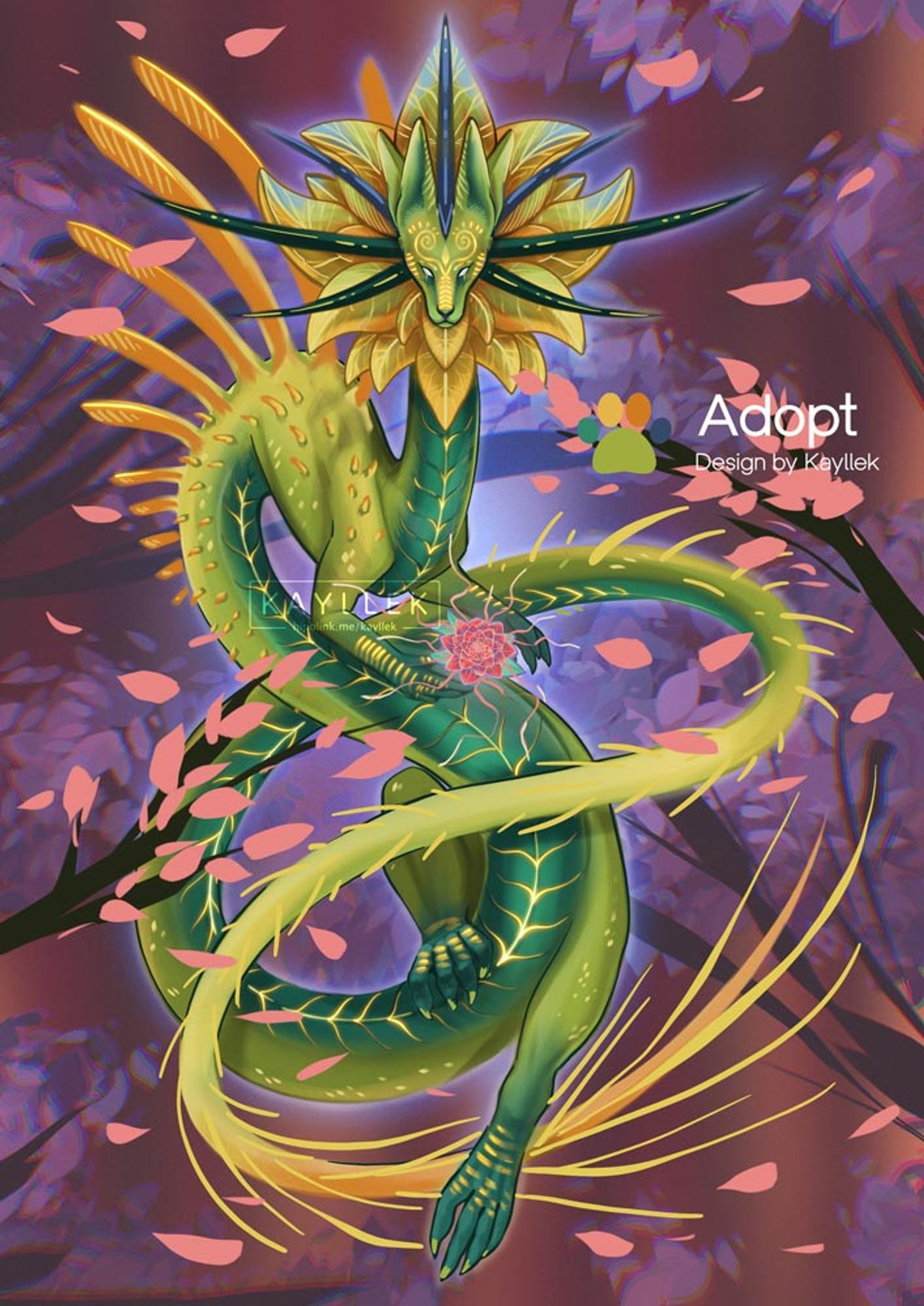 #dragon #flowerdragon #dragonadopt #greendragon #asiandragon #greendragonadopt